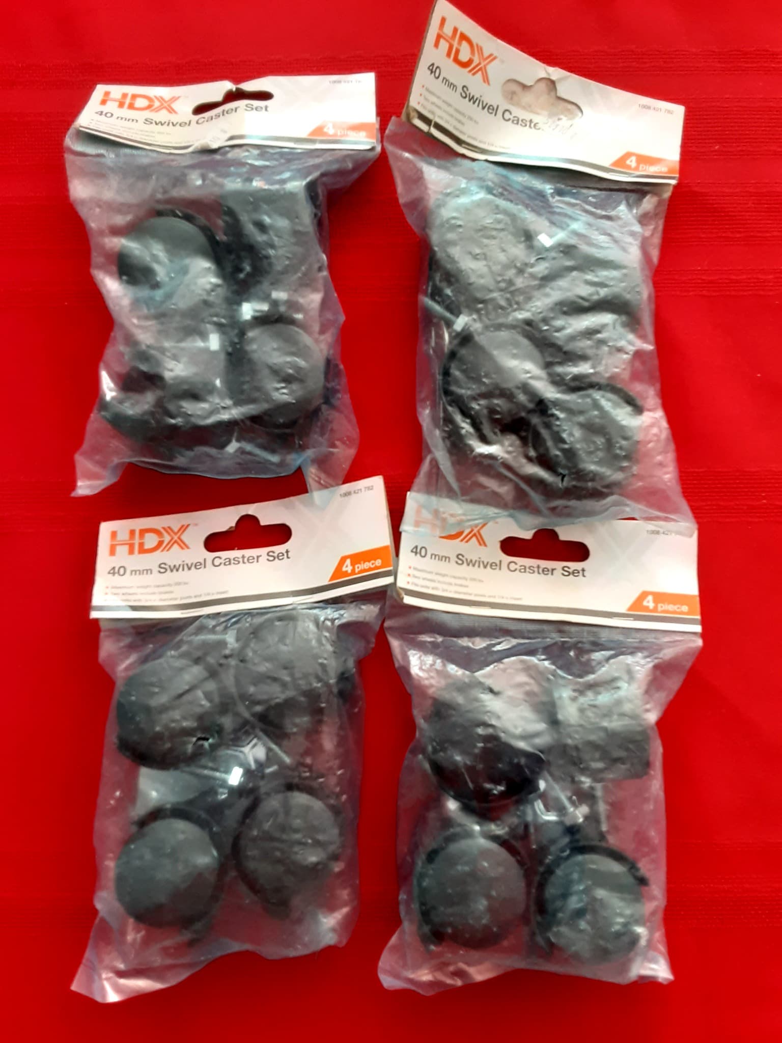 HDX 40mm Swivel Caster Sets, Lot of 4 Packs