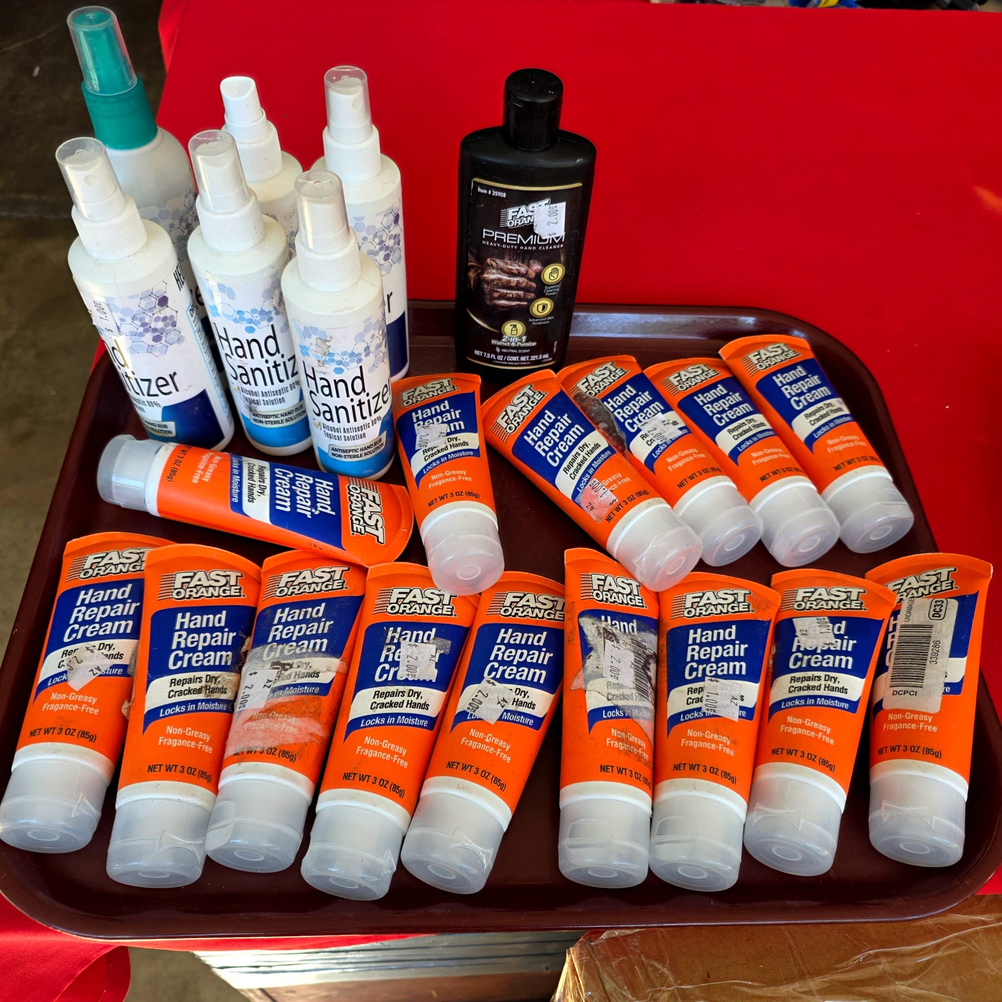 Fast Orange Hand Repair Cream & Sanitizer Lot, 22 Pieces