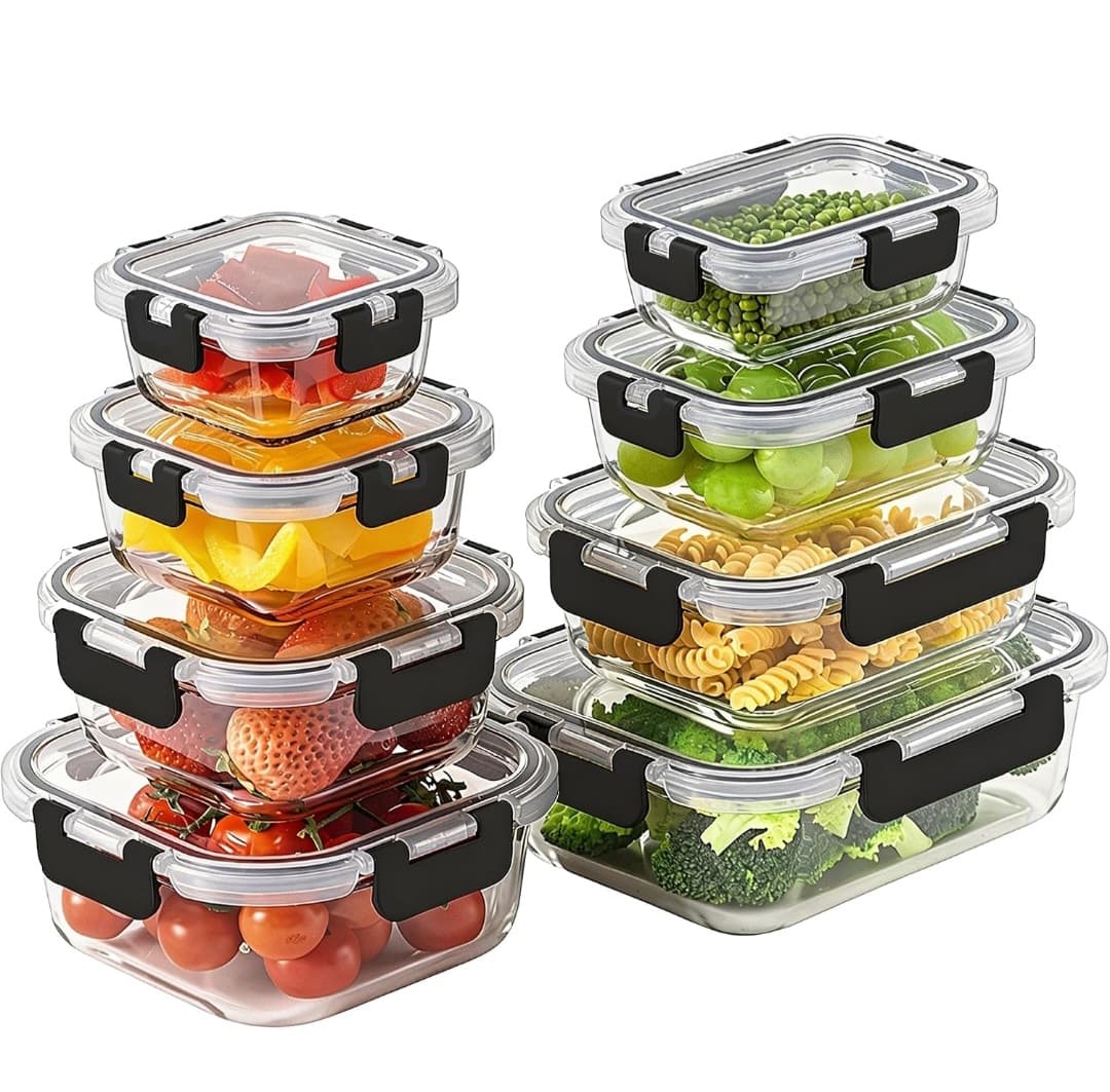 8 Piece Set - Glass Storage Containers