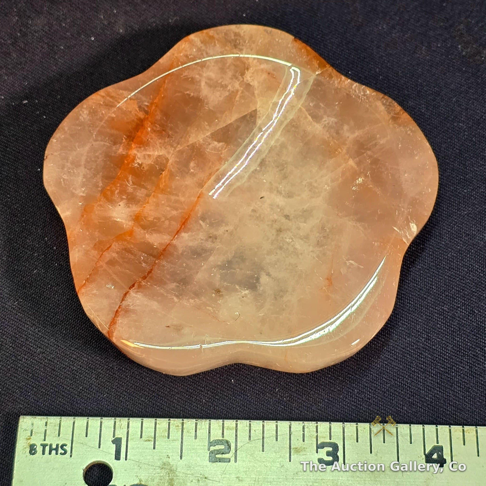 Polished Rose Quartz Flower-Shaped Crystal Dish