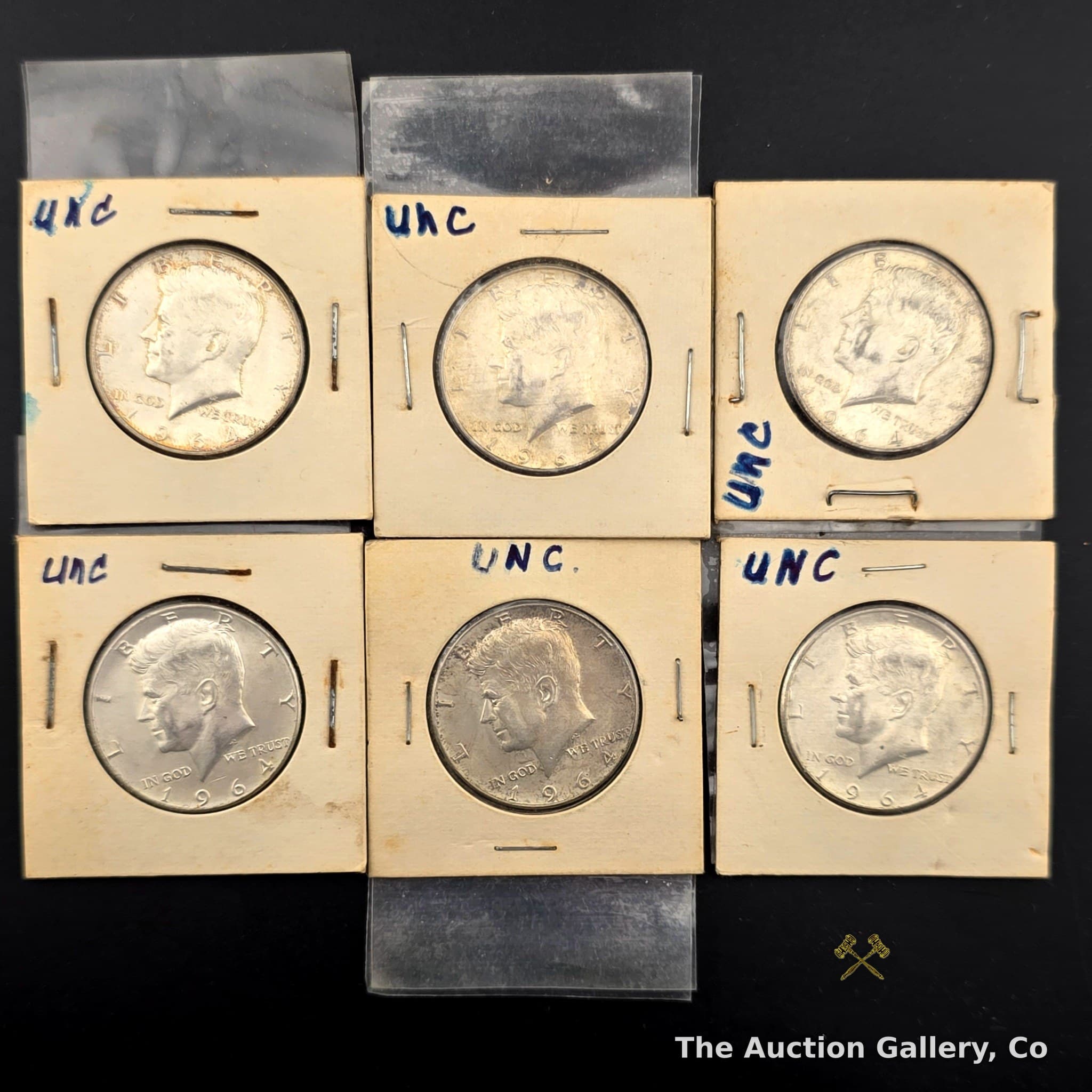 1964 Kennedy Half Dollar, 90% Silver โ Lot of 6, Uncirculated