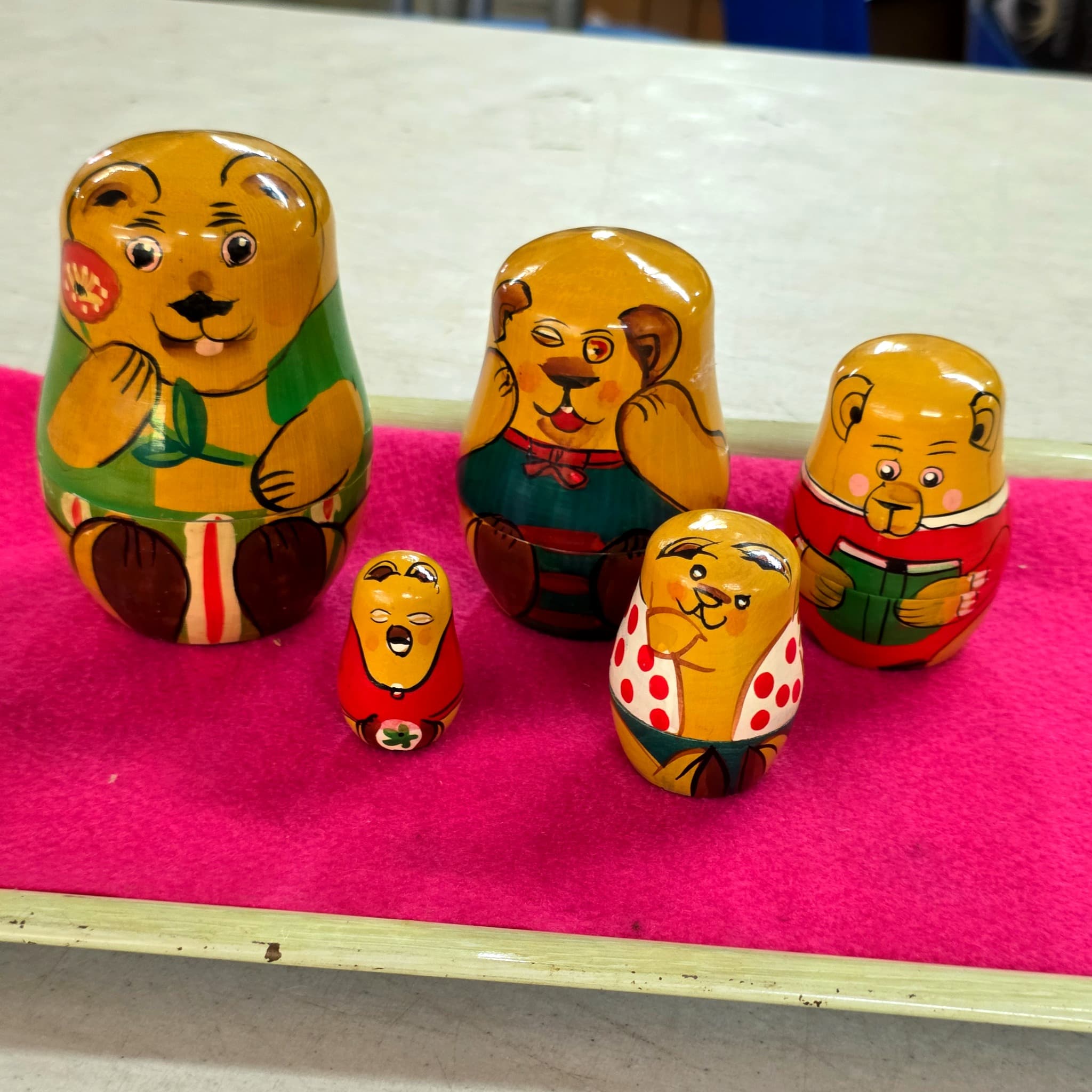 Bear Matryoshka Nesting Dolls, Set of 5