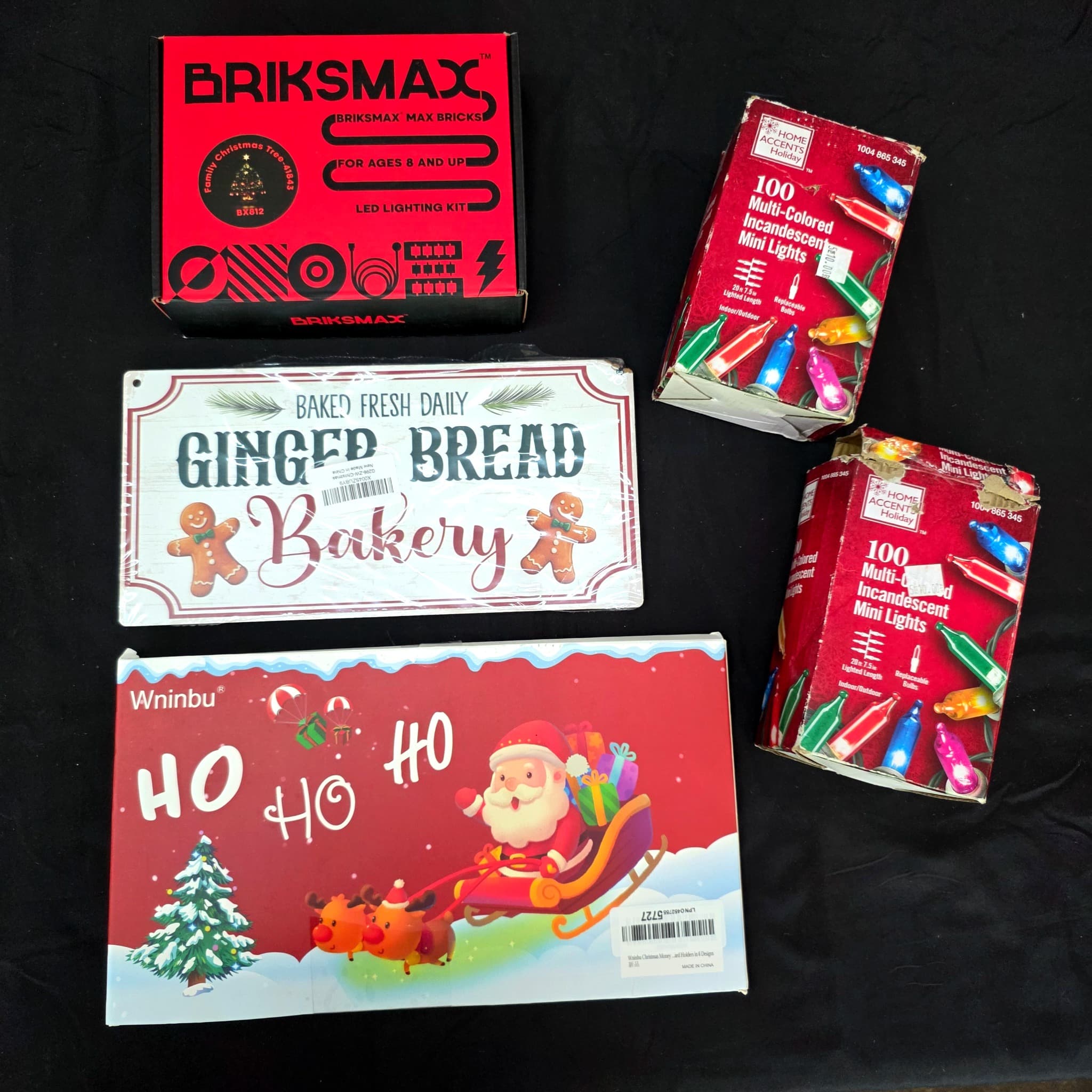 Christmas Lot of 5 β Lights, Signs, LED Kit