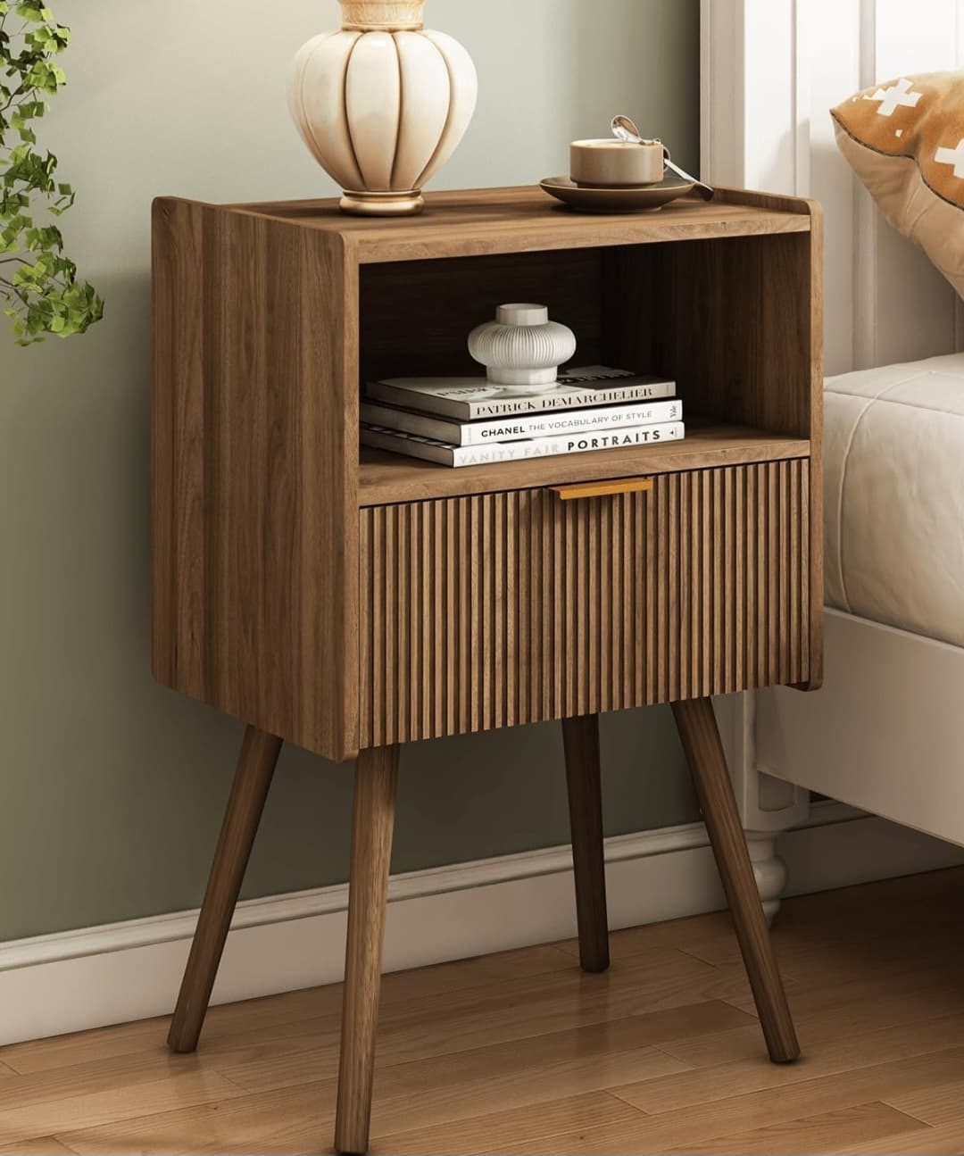 Modern Side Table with Storage Drawer