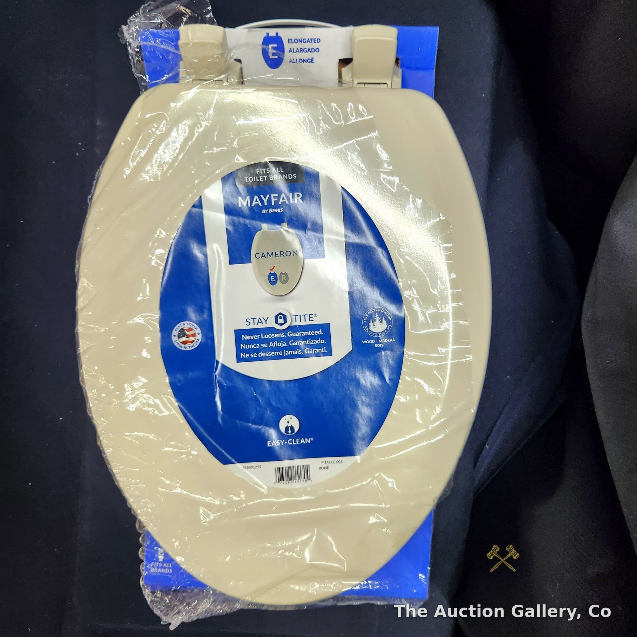 Mayfair by Bemis Cameron Elongated Toilet Seat, Bone, New