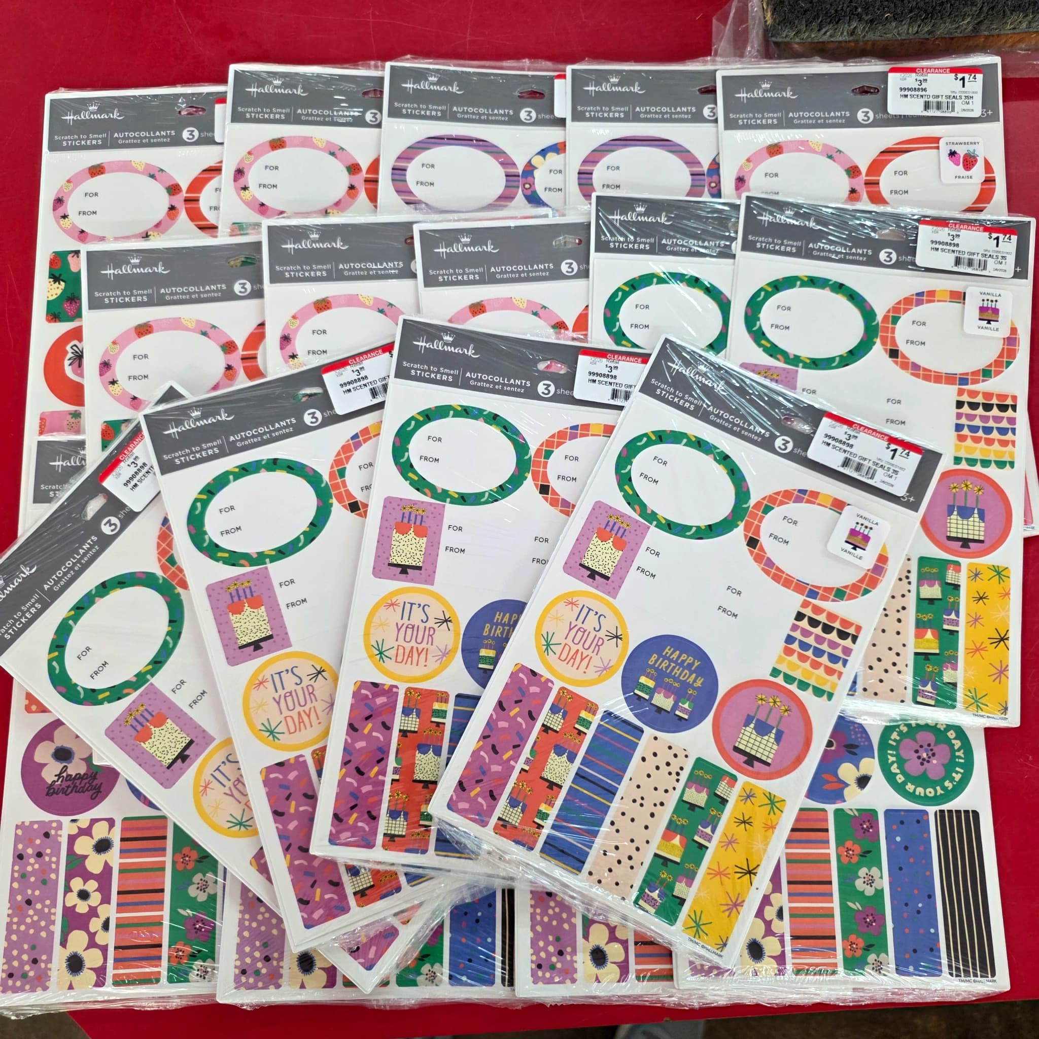 Hallmark Scratch-to-Smell Gift Stickers, 18 Packs
