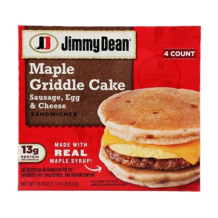 Jimmy Dean Maple Griddle Cake Sausage Egg & Cheese Sandwich