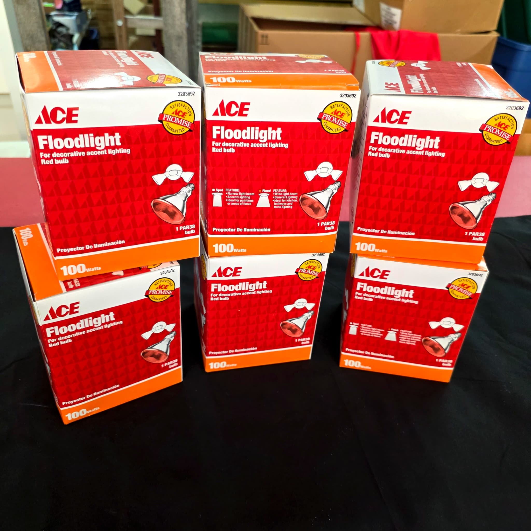 ACE Hardware 100W Red PAR38 Floodlight Bulbs, Set of 6