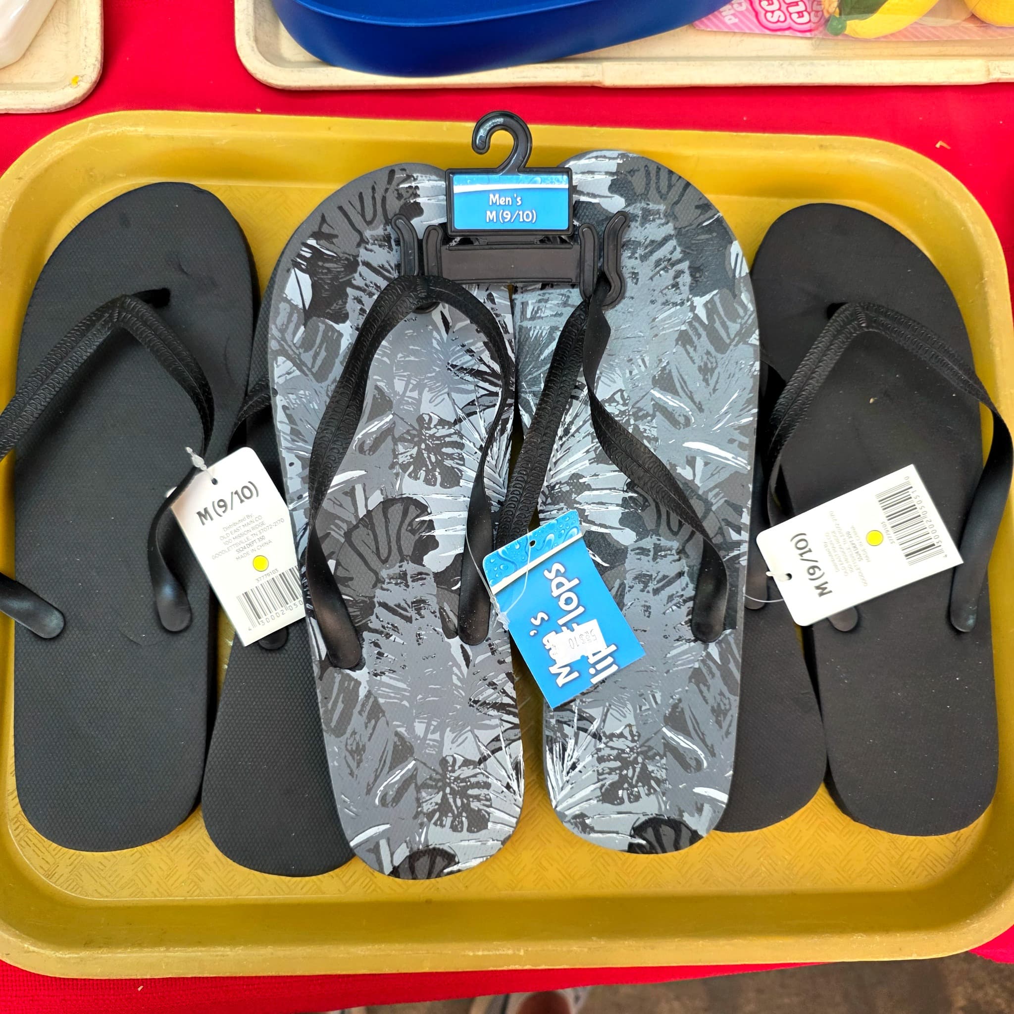 Three Pairs Men's Flip-Flops, Size Medium, Brand New