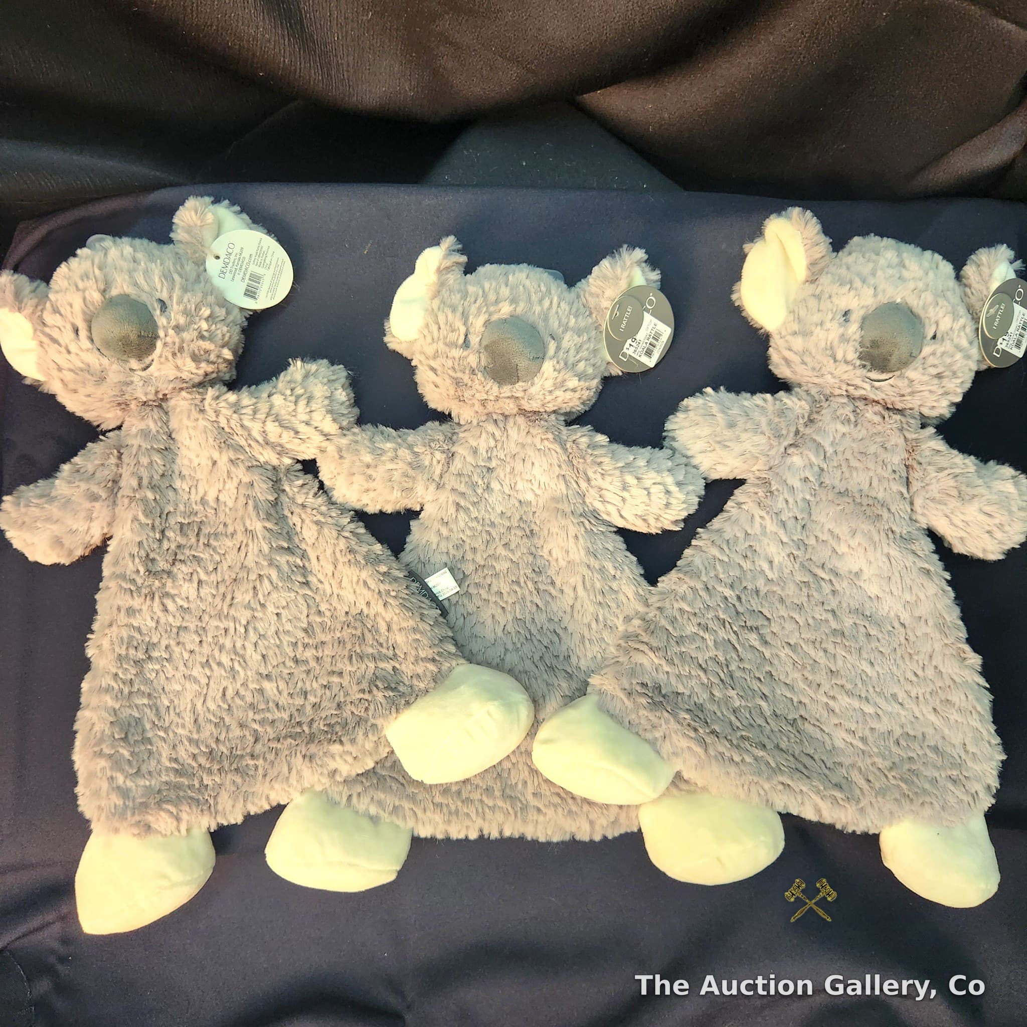 Set of 3 Koala Rattle Plush Toys, New with Tags