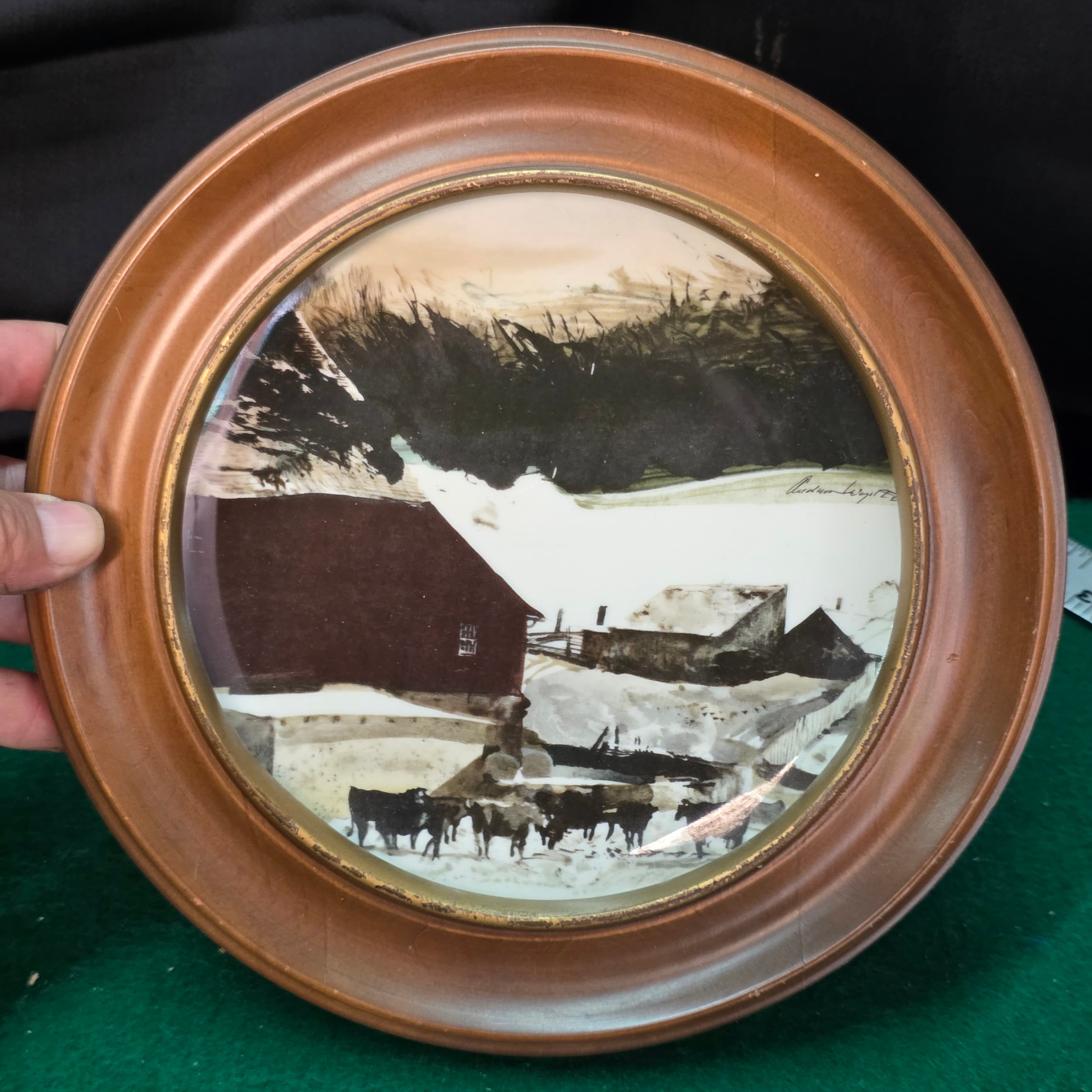 Andrew Wyeth "The Kuerner Farm" Georg Jensen Collector Plate, Framed