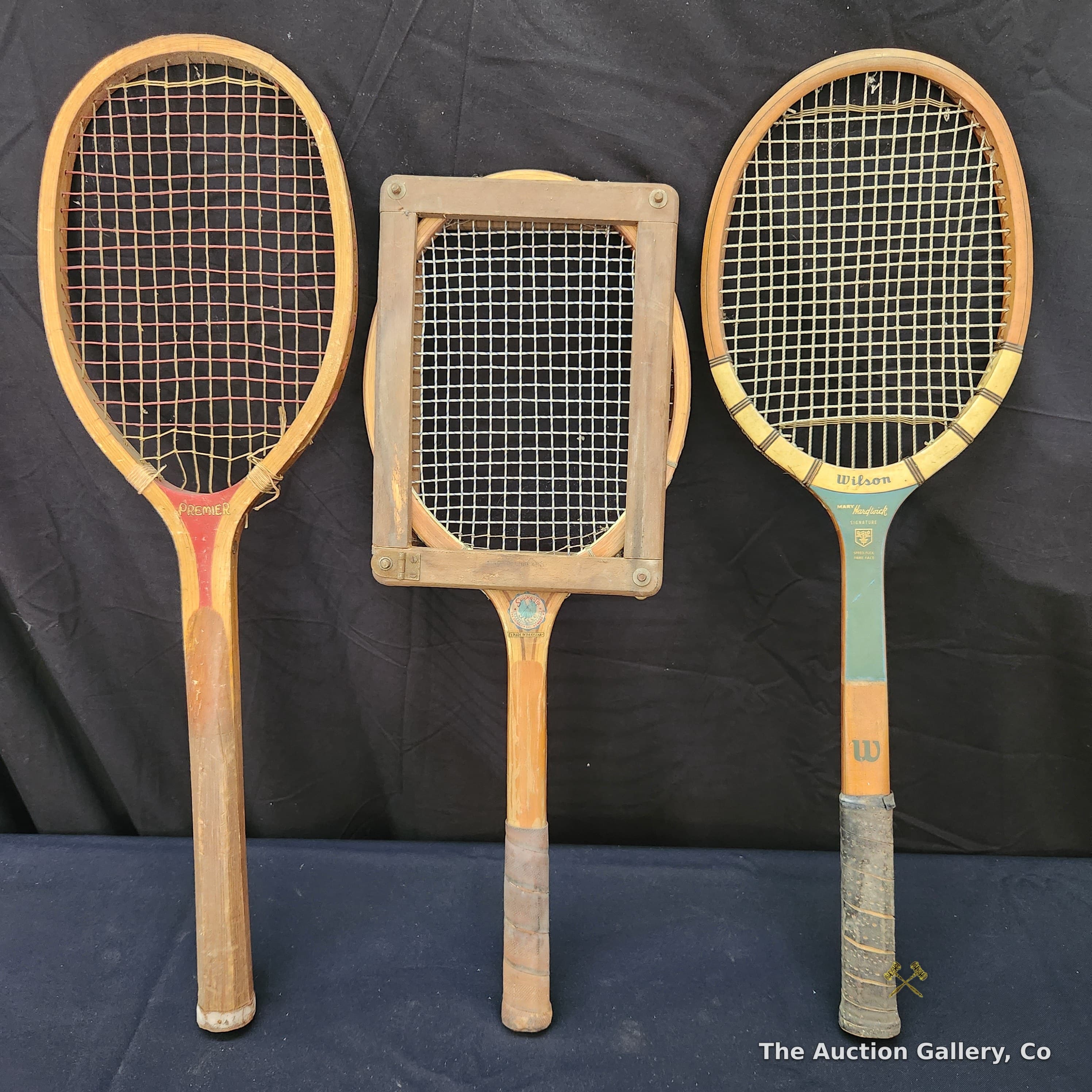 Vintage Wooden Tennis Rackets, Lot of 3