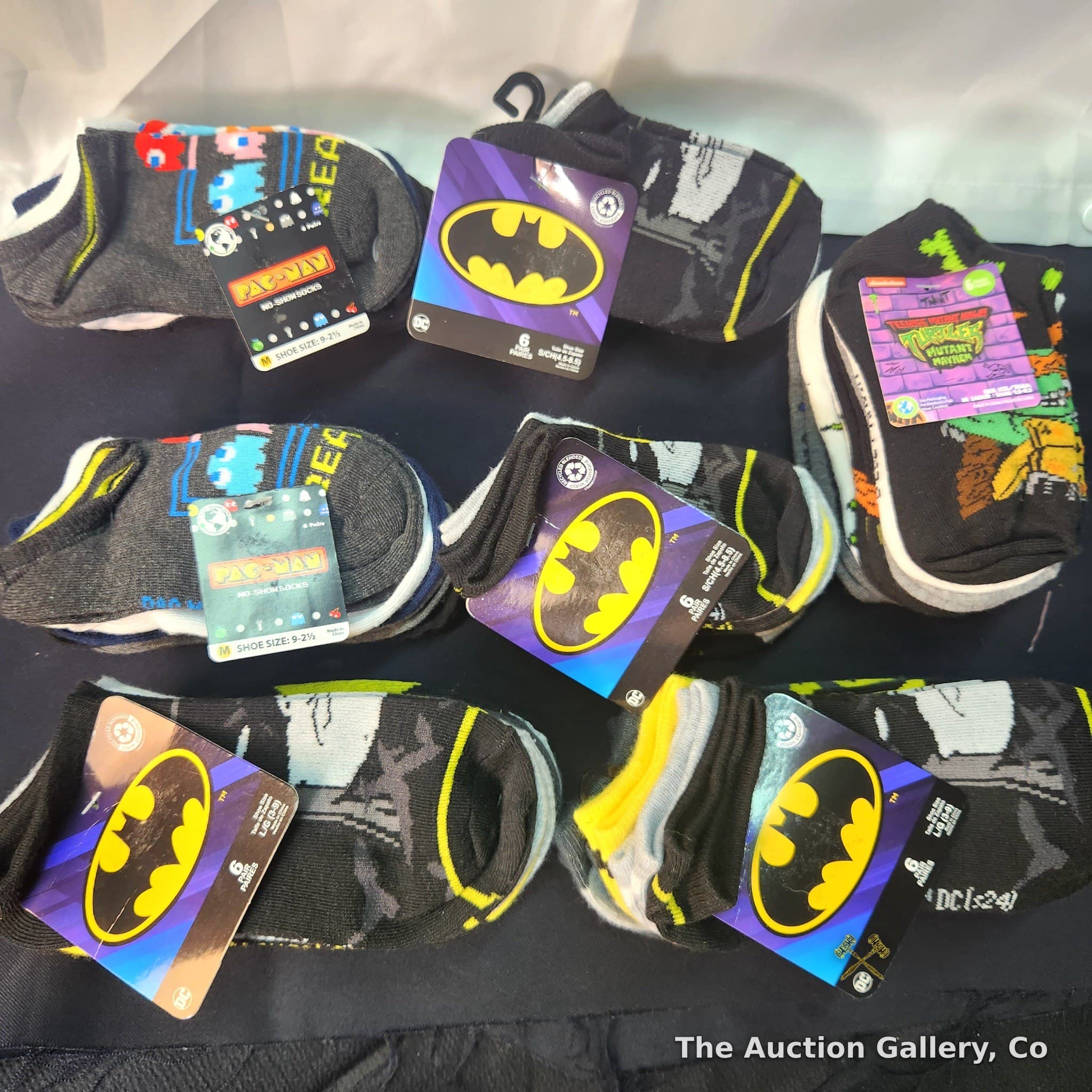 Kids Character No-Show Socks, 7 Packs New โ Batman, Pac-Man, TMNT