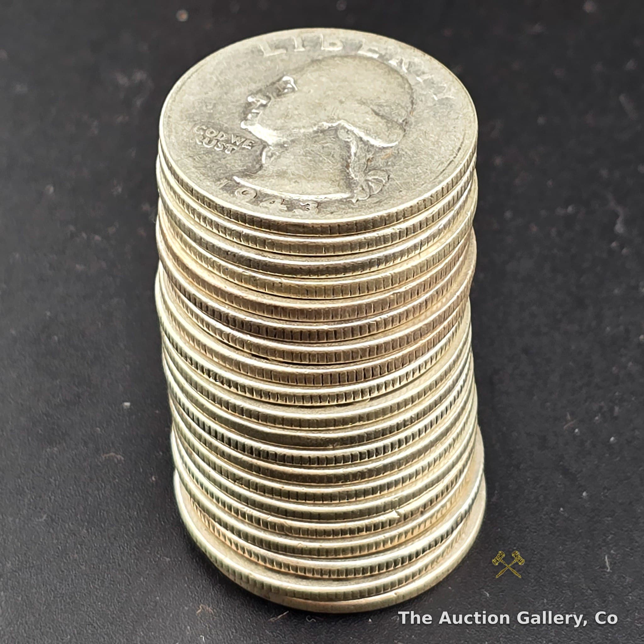 1943-P Washington Silver Quarters, Half Roll of 20