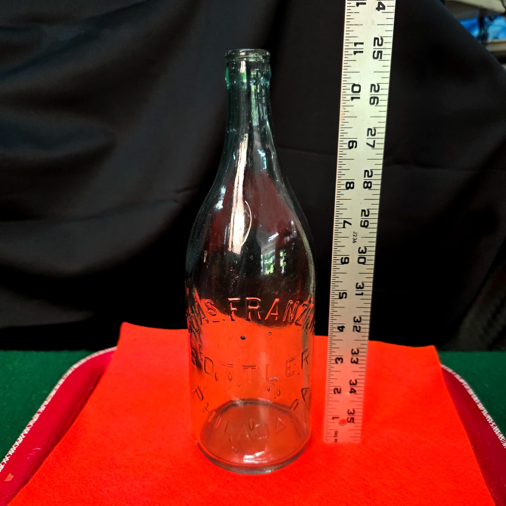 Chas. Franz Jr. Embossed Bottler Bottle, Philadelphia PA