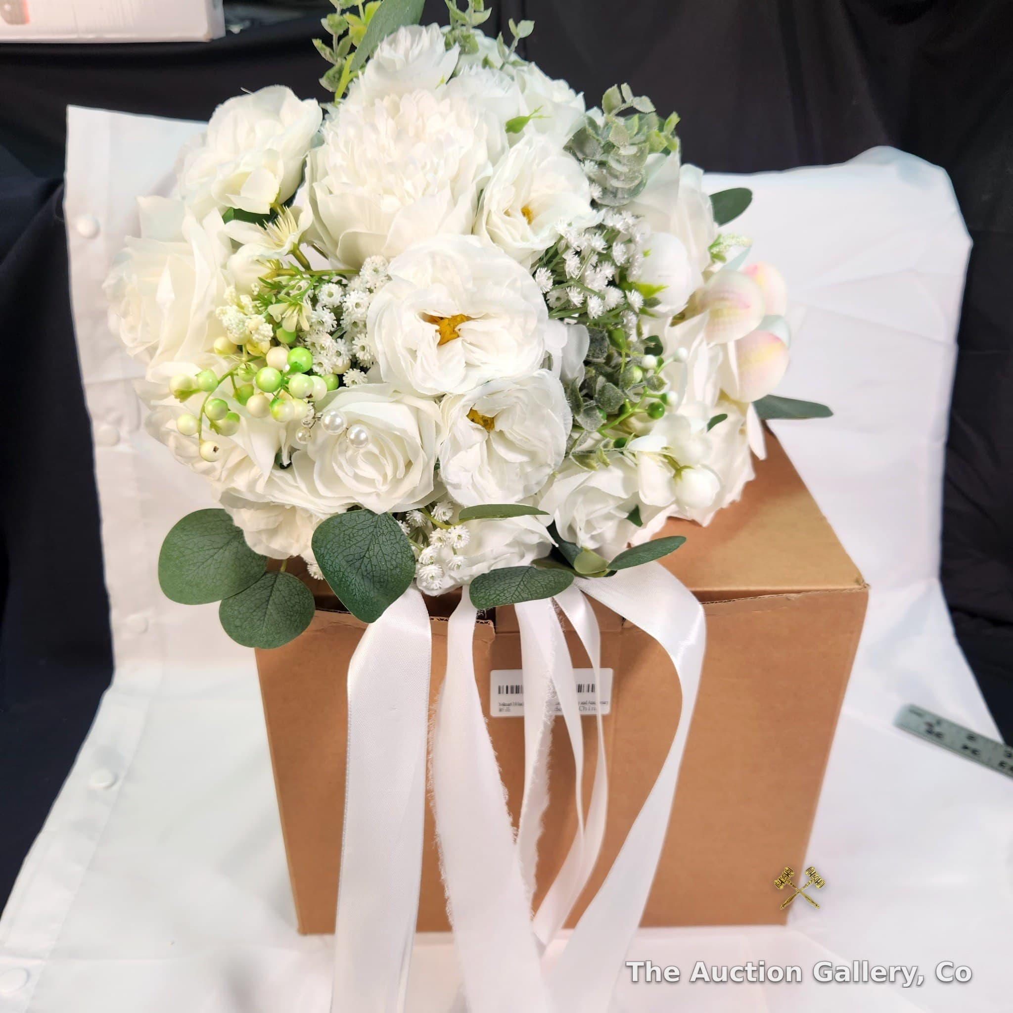 Silk Cascading Bridal Bouquet, White, New in Box