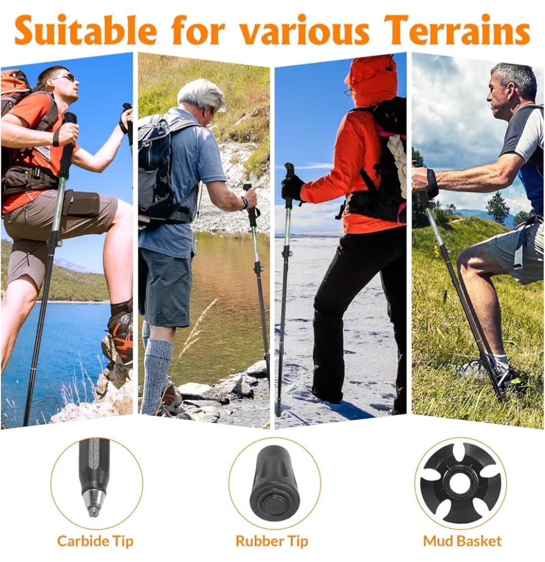 Adjustable Trekking Pole - Aluminum - Collapsible