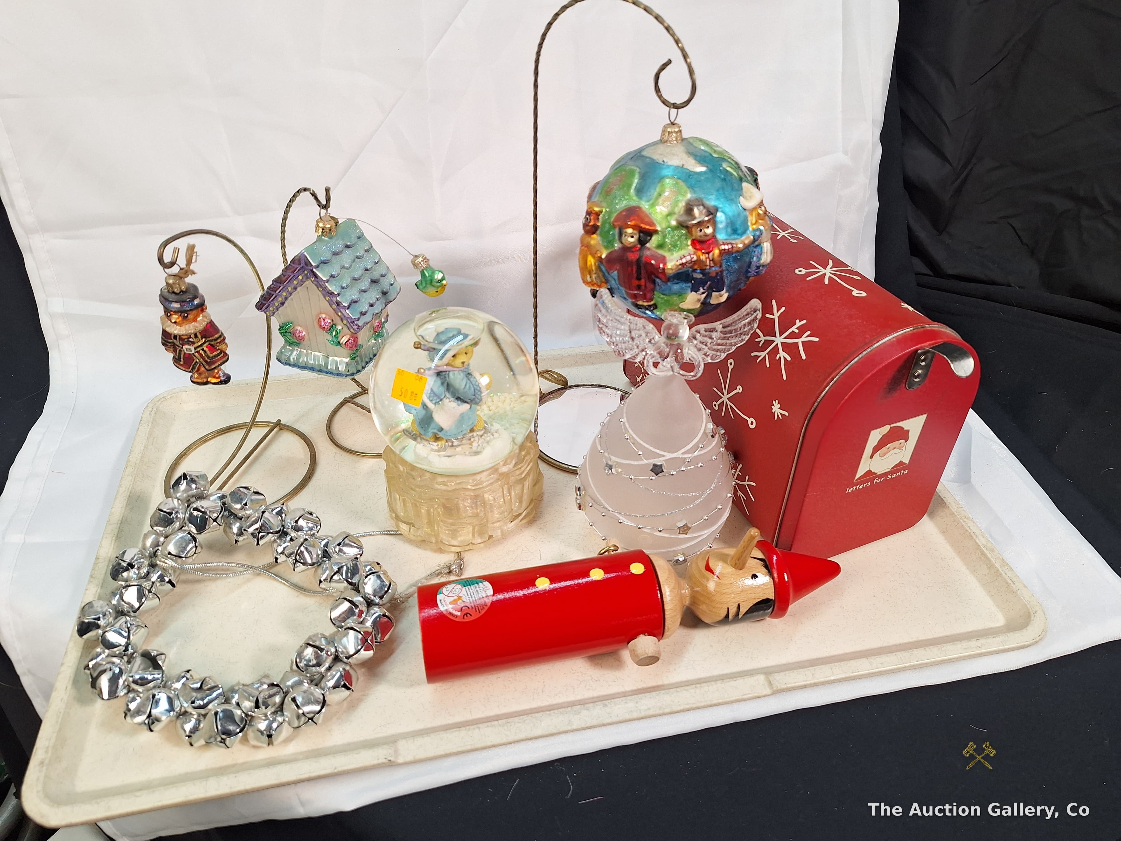 Christmas Lot โ Snow Globe, Ornaments, Pinocchio, Santa Mailbox