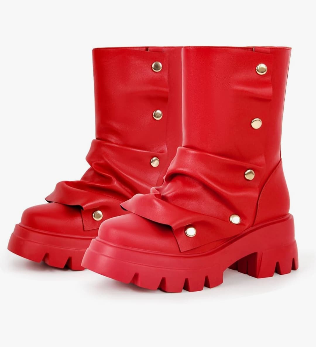 Platform Punk Slouch Boots (Size 8)