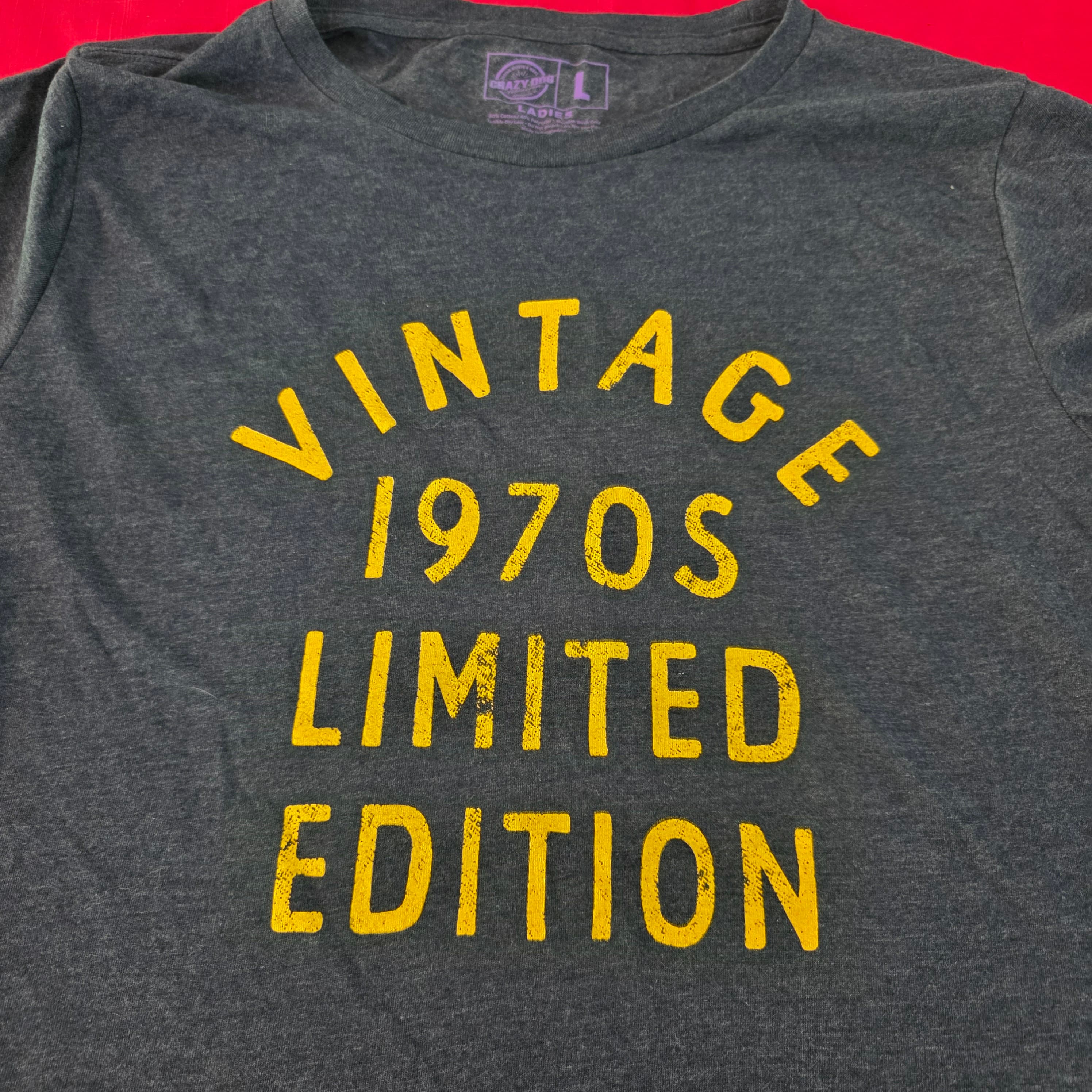 Ladies "Vintage 1970s Limited Edition" Graphic Tee, Size Large