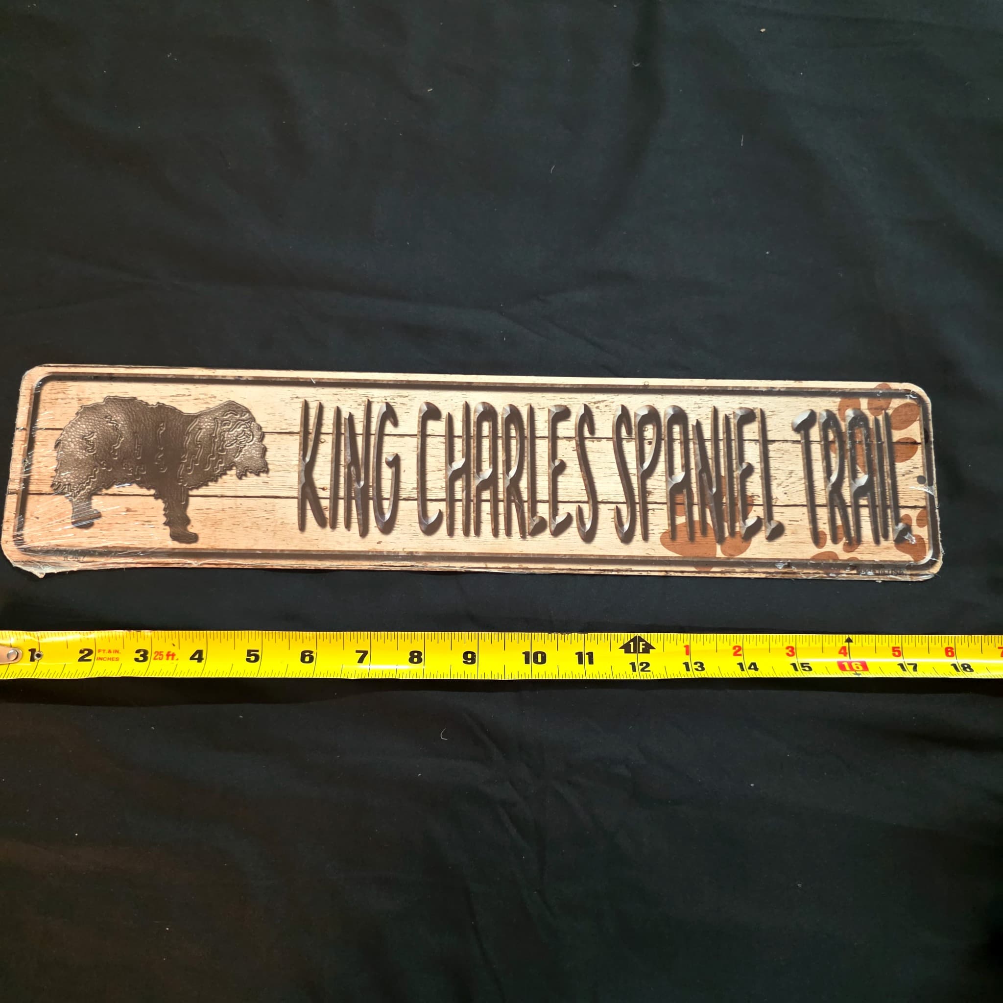 King Charles Spaniel Trail Metal Sign, 18"