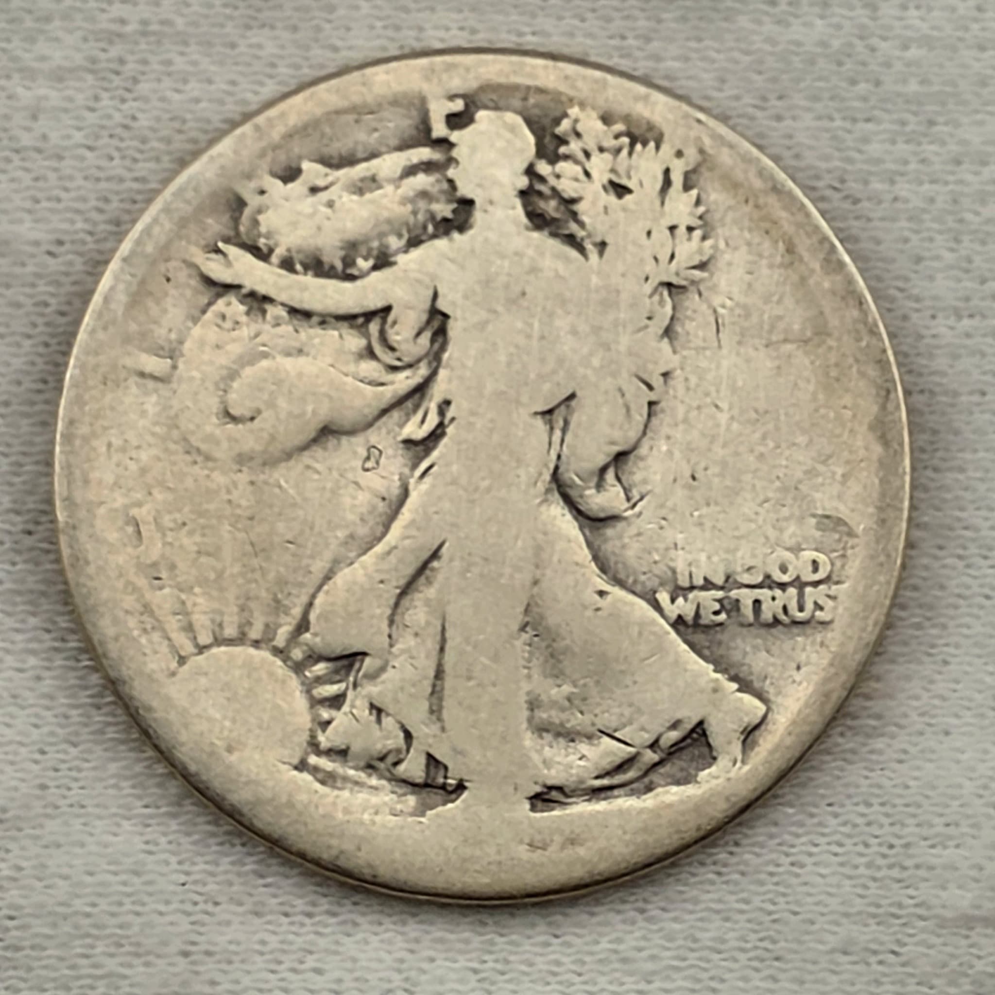 Walking Liberty Half Dollar, 90% Silver โ Date Worn