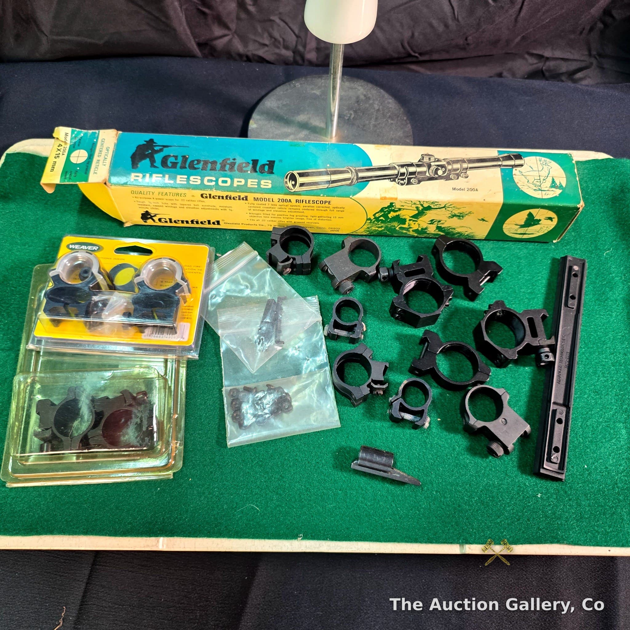 Glenfield Model 200A Scope Box, Weaver Rings & Scope Mount Lot