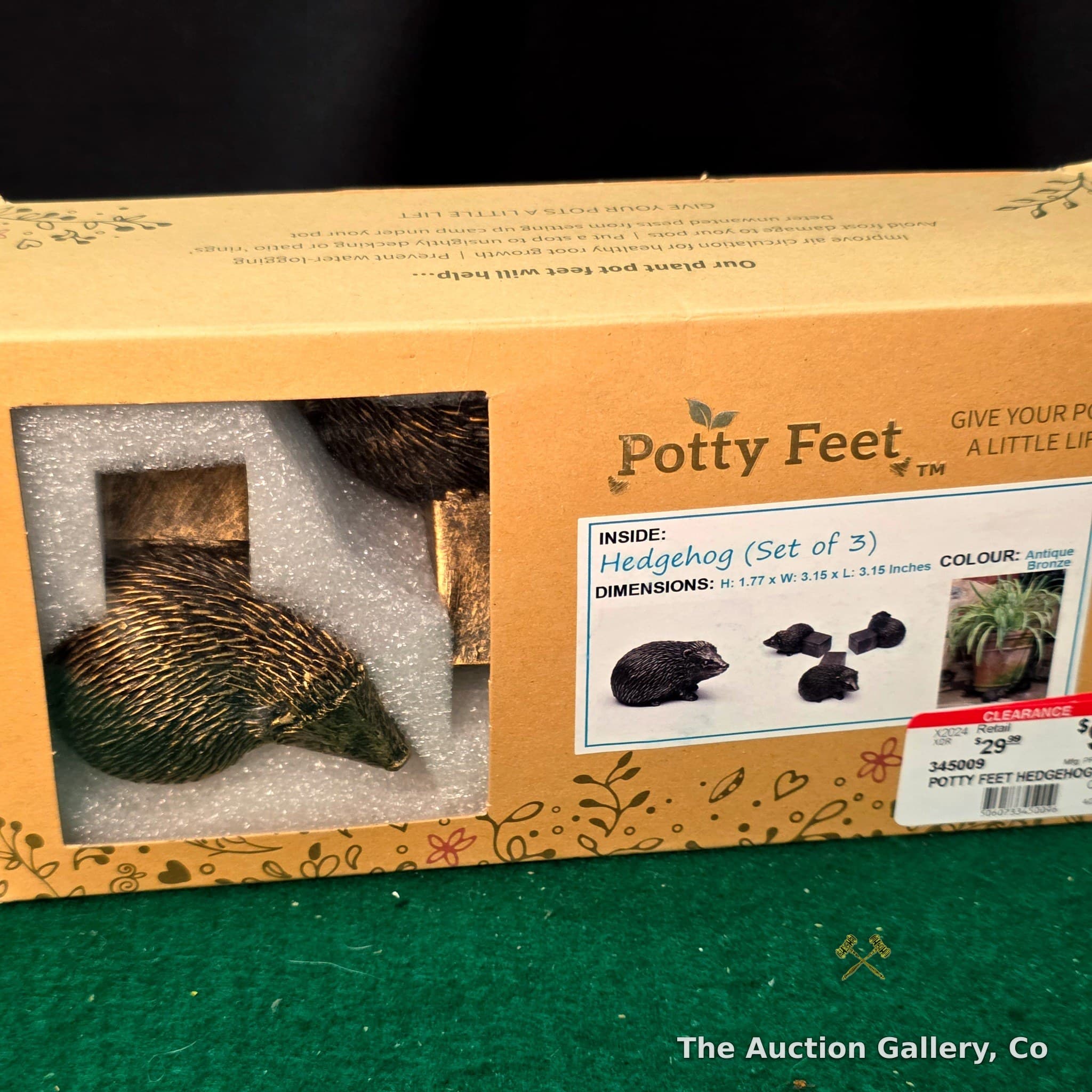 Potty Feet Antique Bronze Hedgehog Pot Feet, Set of 3