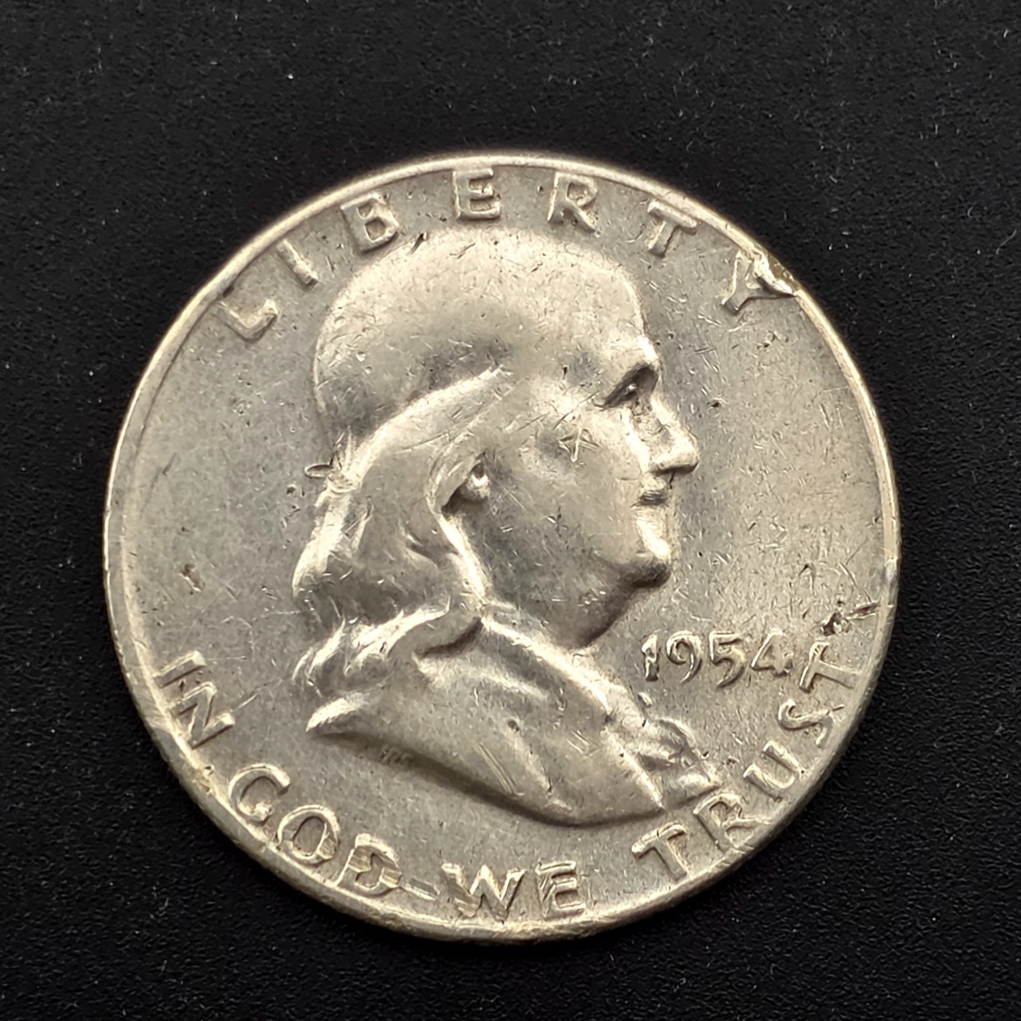 1954 Franklin Half Dollar, 90% Silver