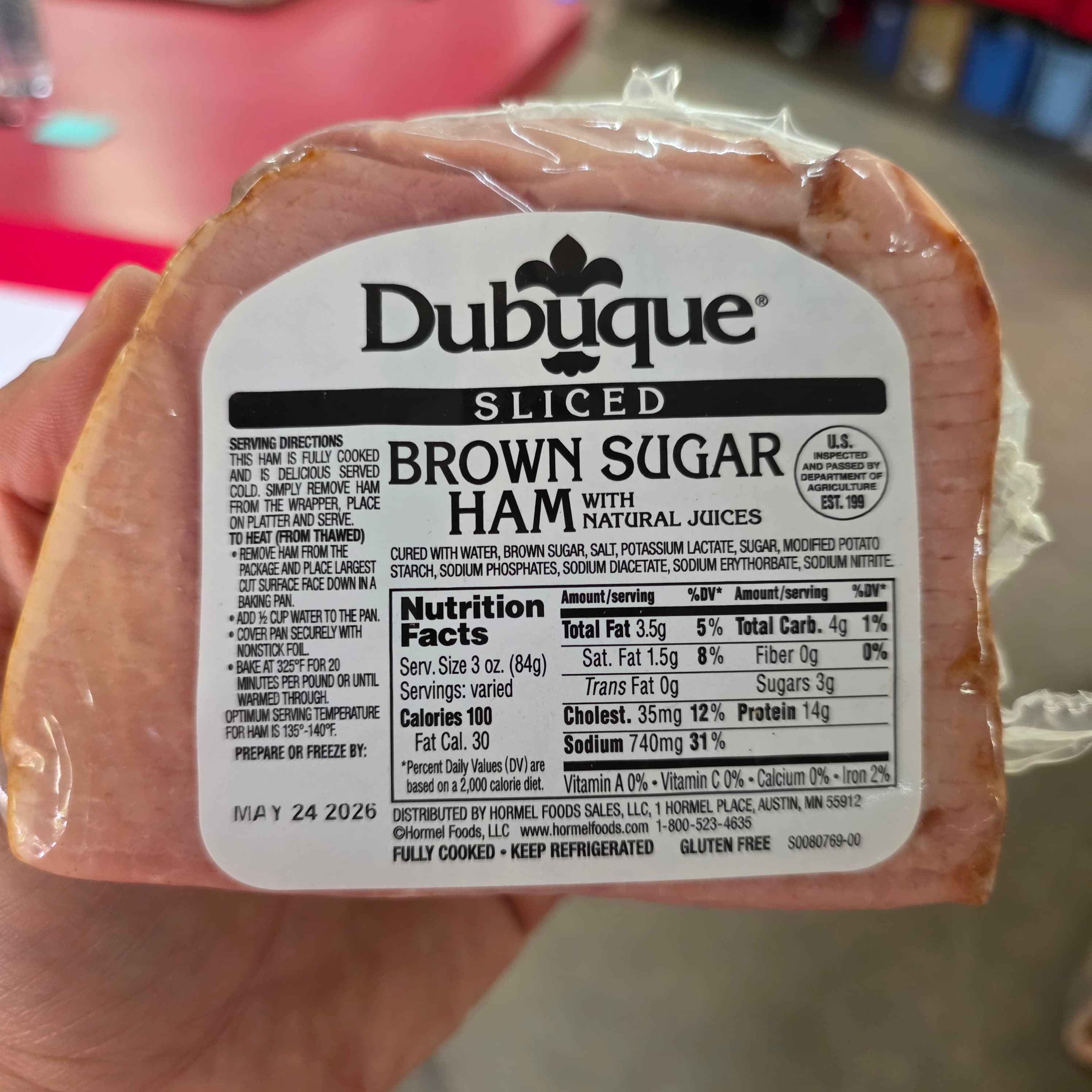Slice Brown Sugar Ham 1.5lb approx