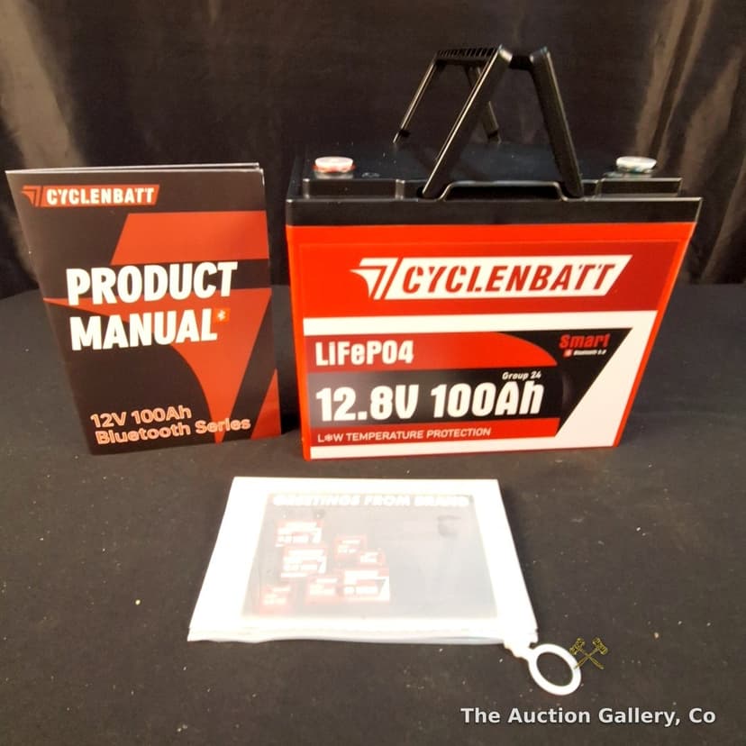 Cyclenbatt 12.8V 100Ah LiFePO4 Bluetooth Battery, New