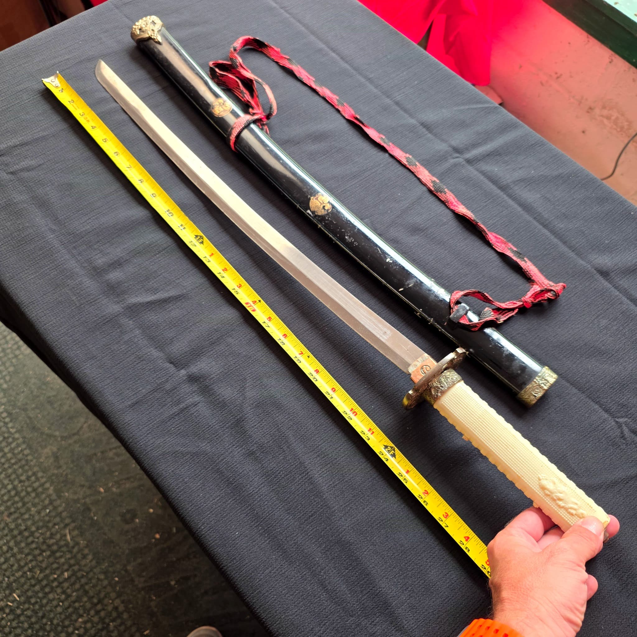 Vintage Katana-Style Sword with Scabbard, 34"