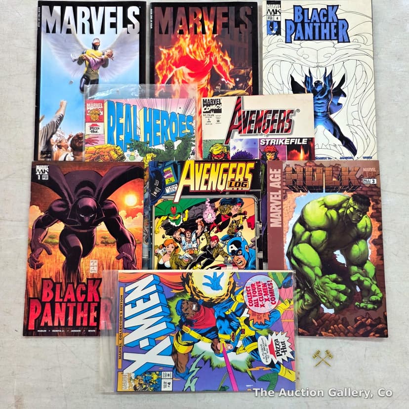 Lot of 9 Marvel Comics โ Black Panther, Avengers, X-Men, Hulk, Marvels