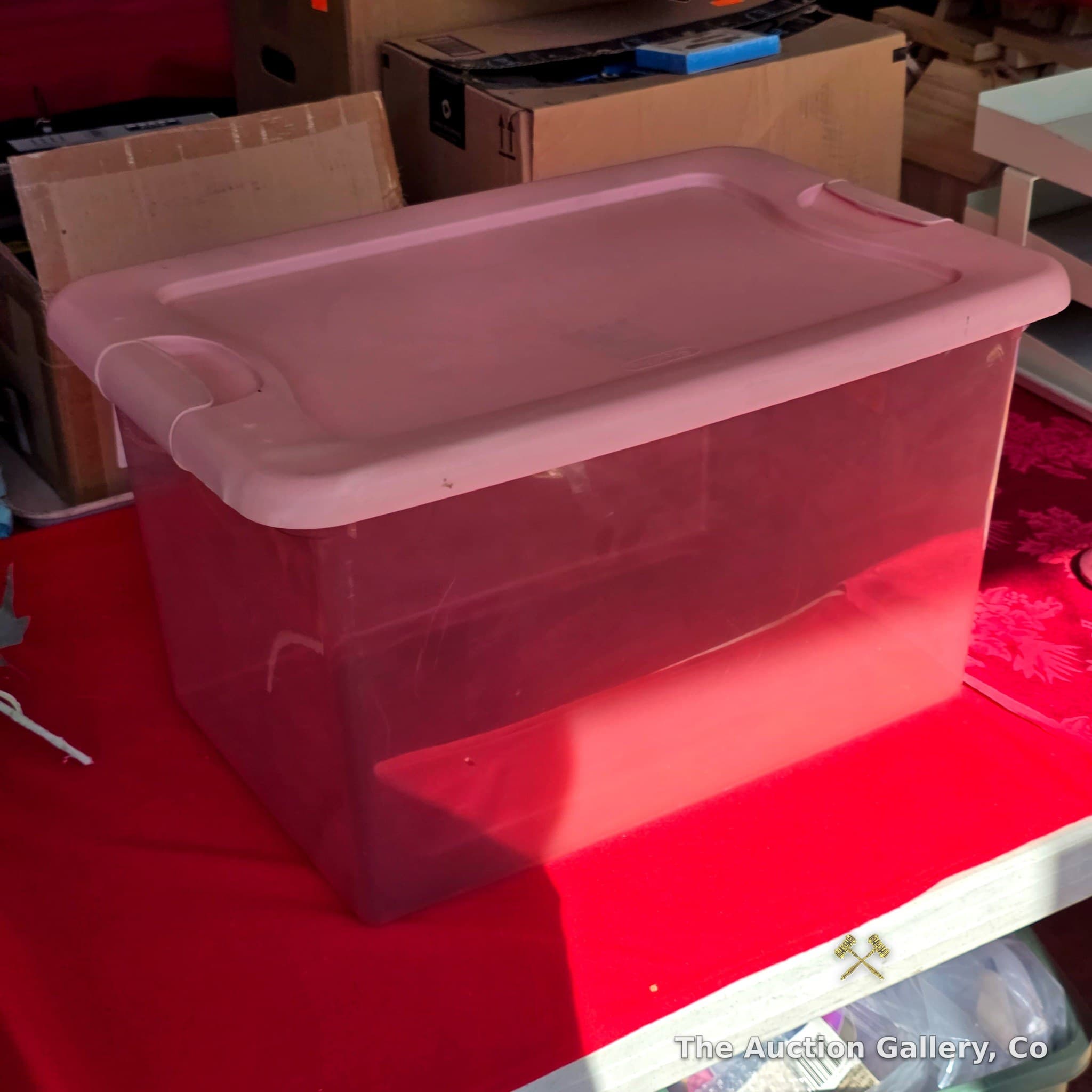 Sterilite 64 Qt. Latching Storage Box, Pearl Blush Tint