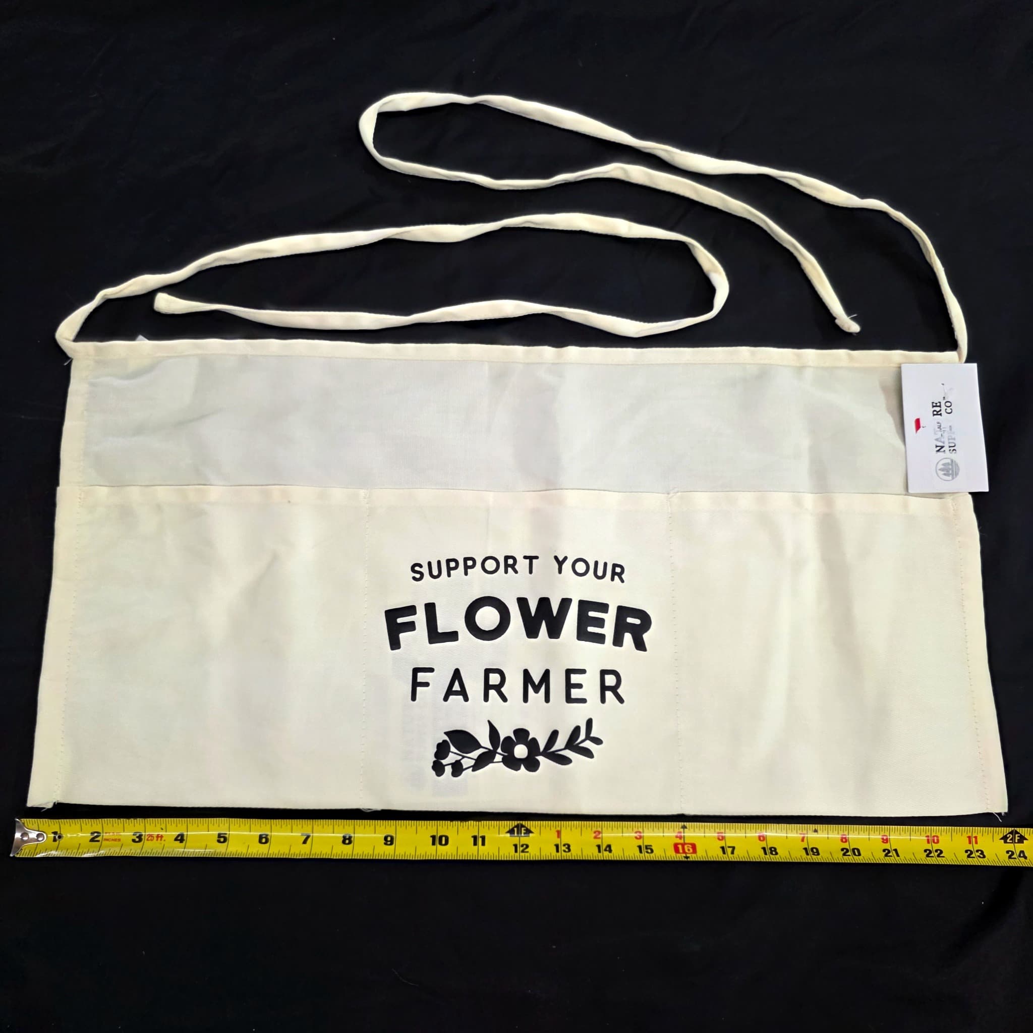"Support Your Flower Farmer" Canvas Garden Apron, 24" Wide