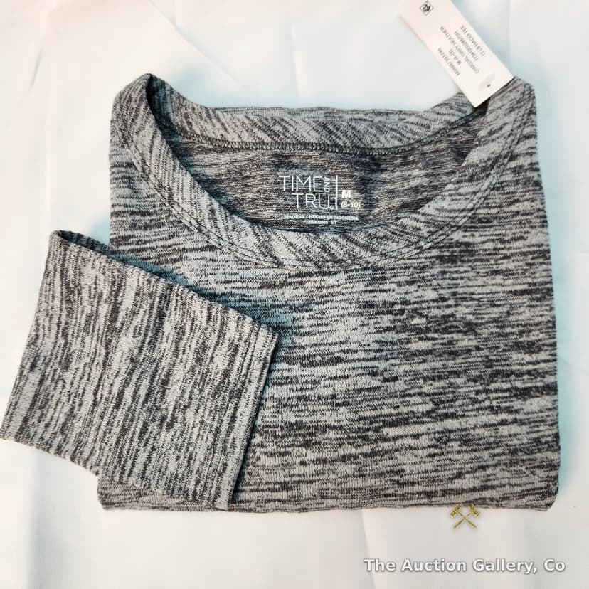 Time and Tru Grey Heather Long-Sleeve Top, Size Medium, NWT