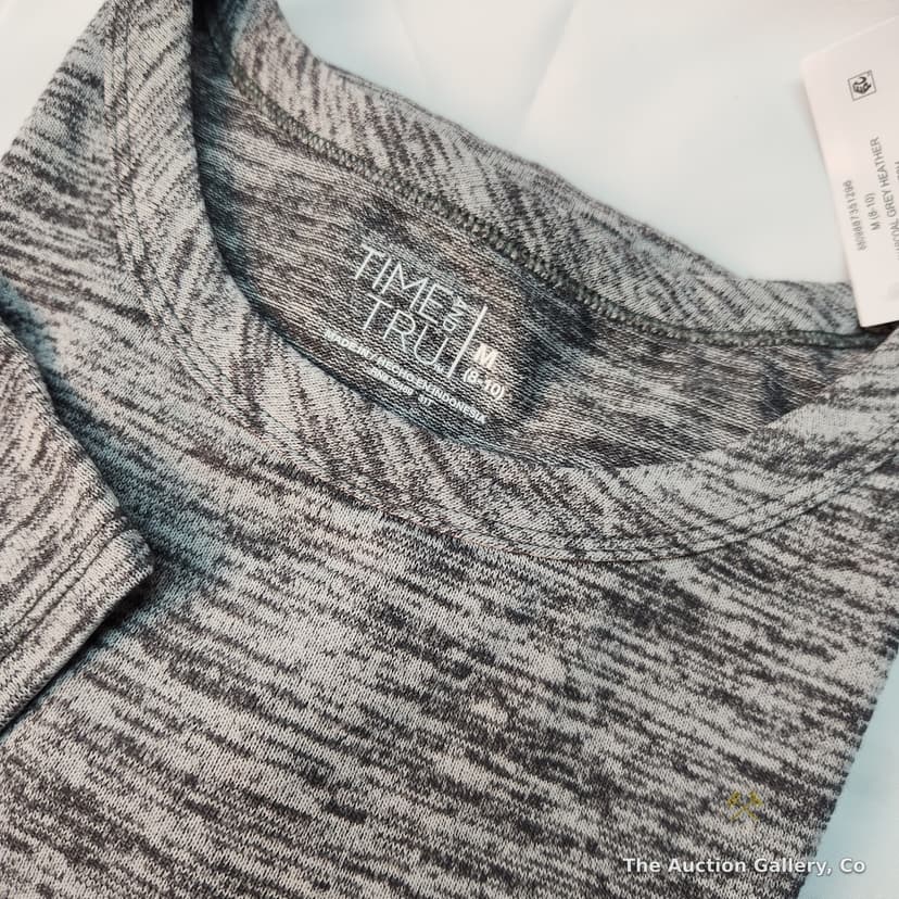 Time and Tru Grey Heather Long-Sleeve Top, Size Medium, NWT β photo 2