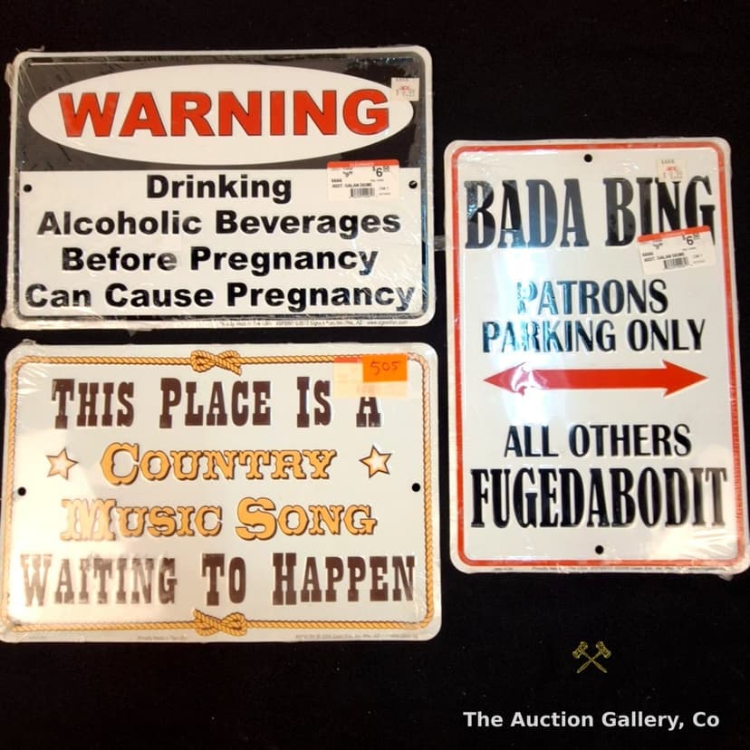 Novelty Metal Signs, Set of 3 โ Humorous Bar & Home Decor