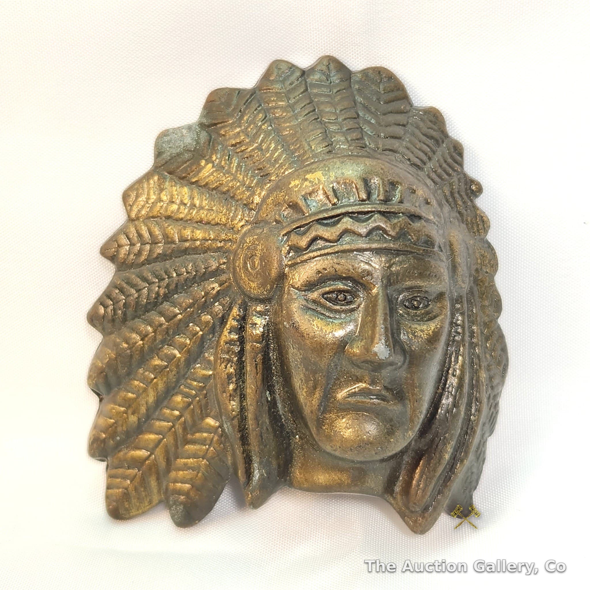 Vintage Native American Chief Belt Buckle, Made in USA