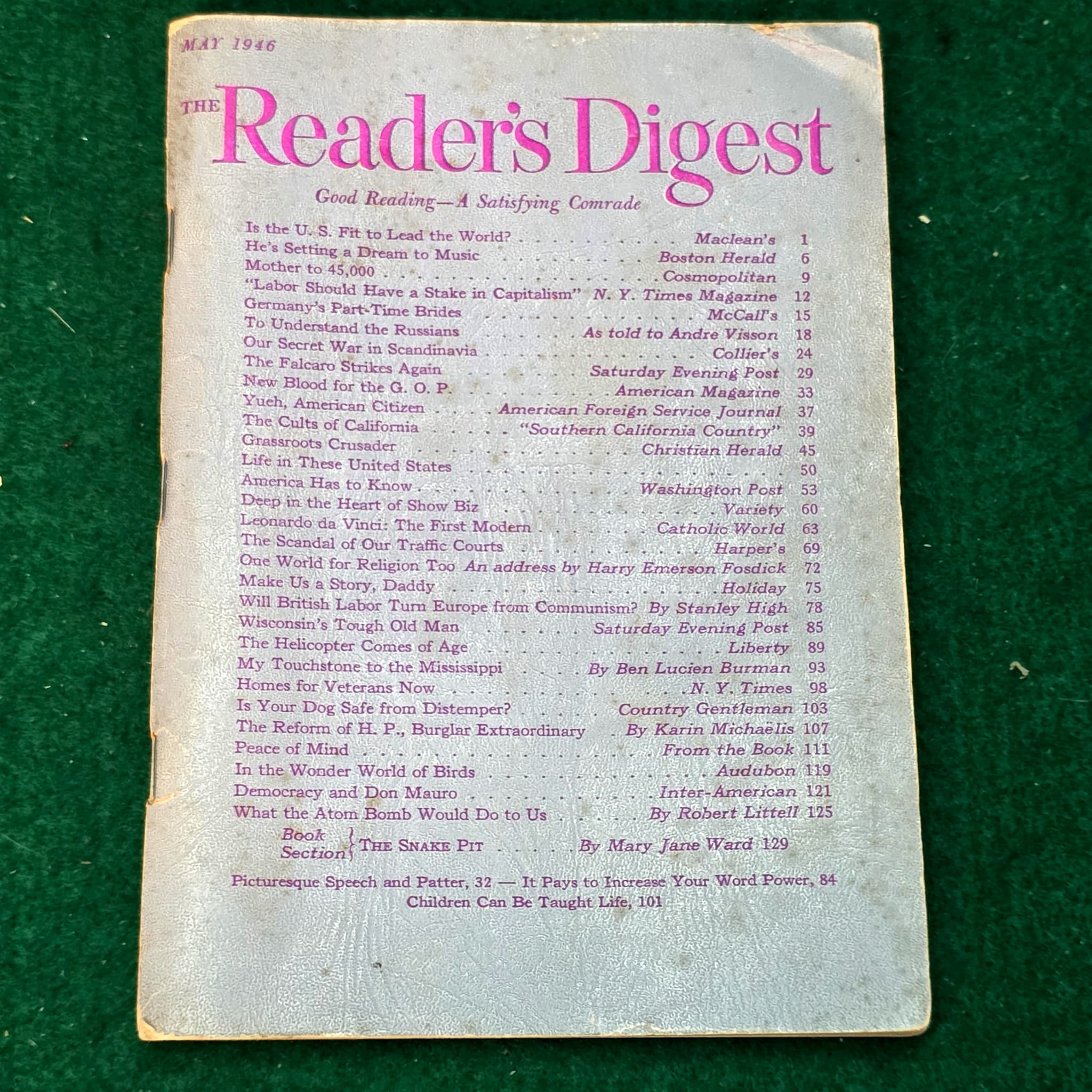 Reader's Digest Magazine, May 1946
