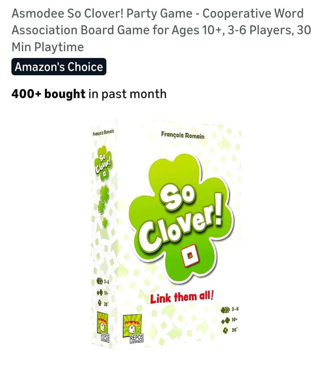 So Clover! Cooperative Word Association Party Game