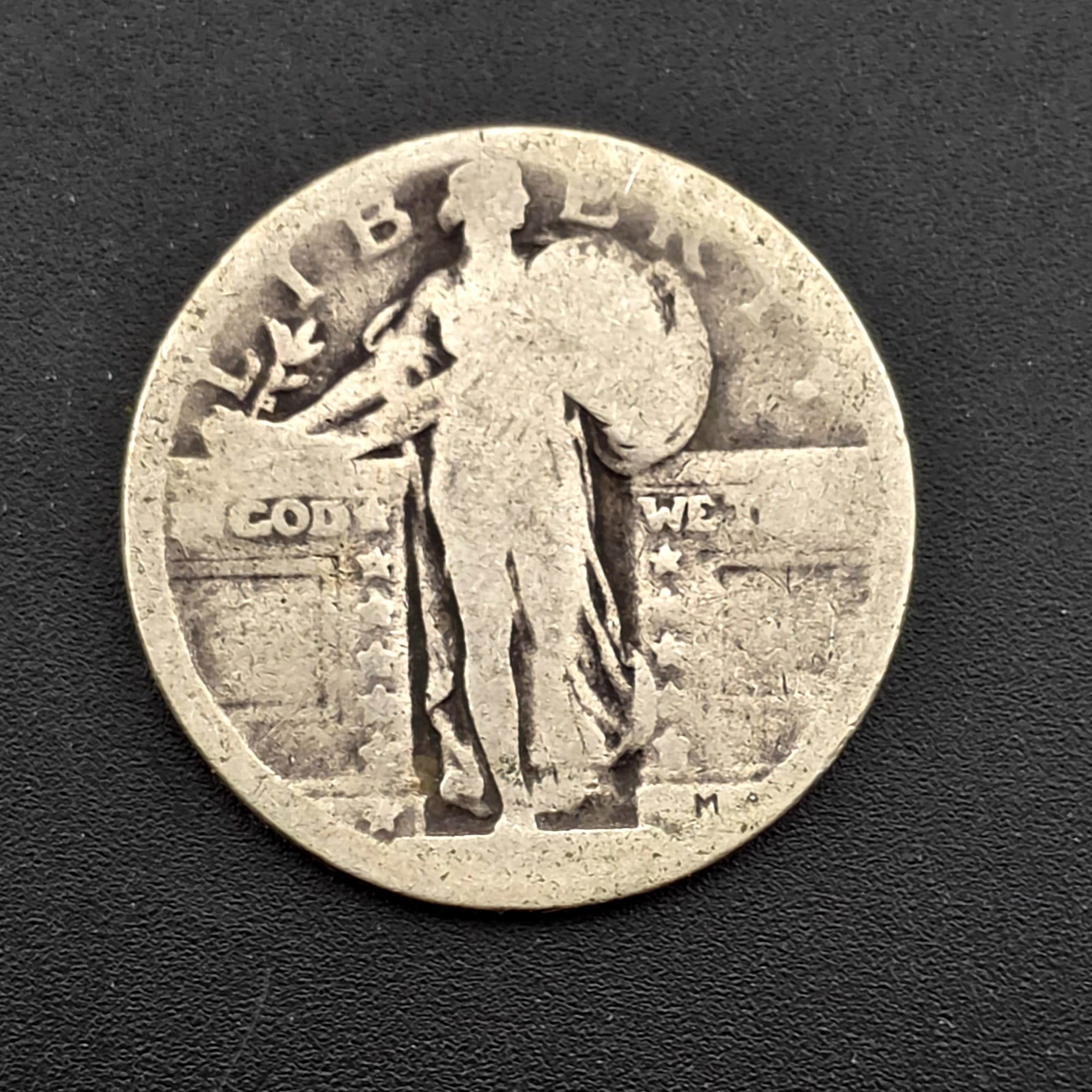 Standing Liberty Silver Quarter, Date Worn — 90% Silver