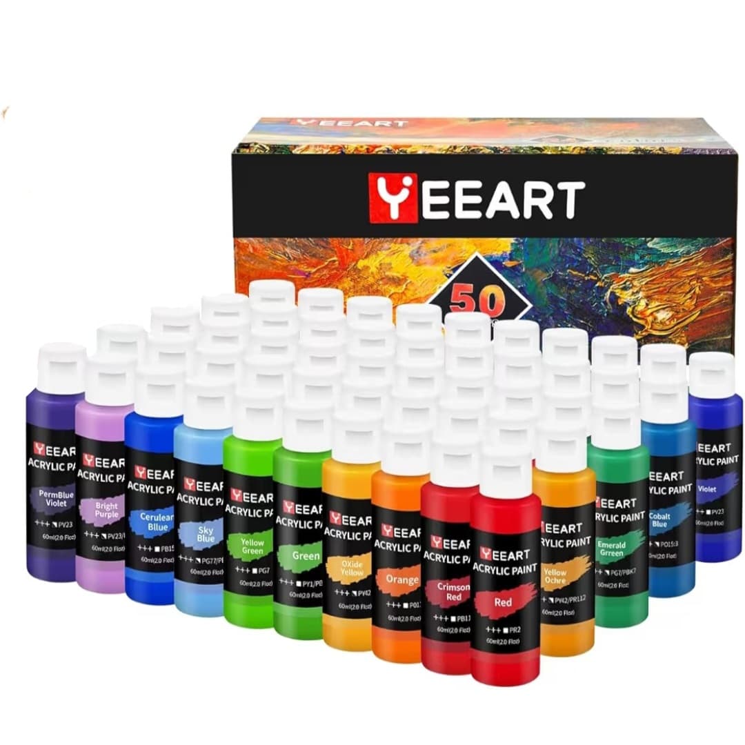 50 Color Acrylic Paint Set