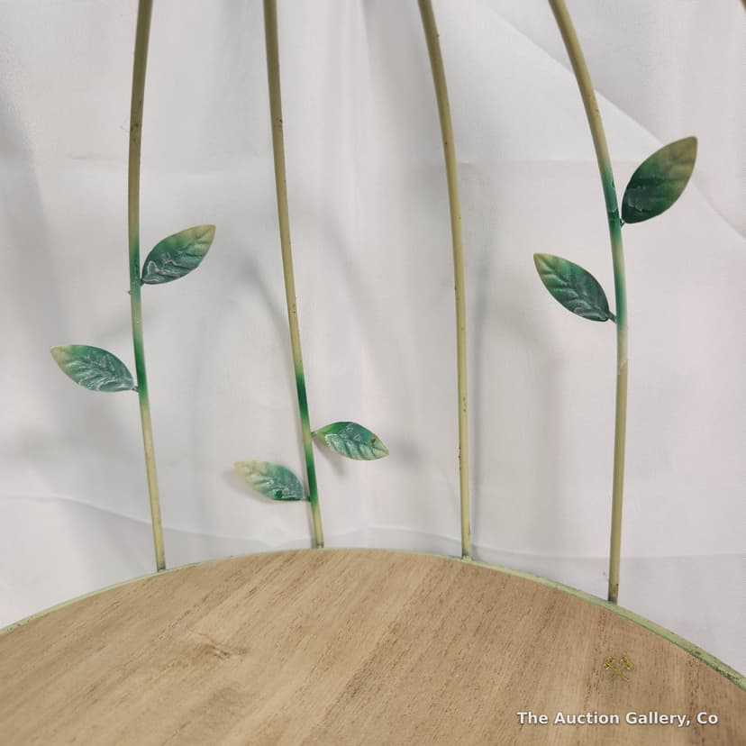 Birdcage-Style Two-Tier Metal and Wood Display Stand โ photo 4