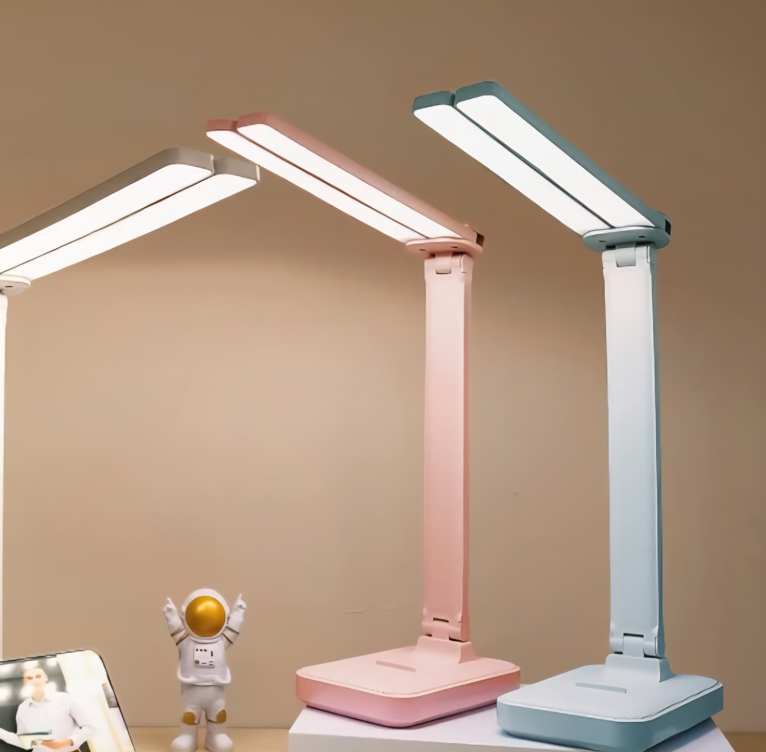 Pink Desk Lamp with 3 Lighting Modes, Portable, Rechargeable