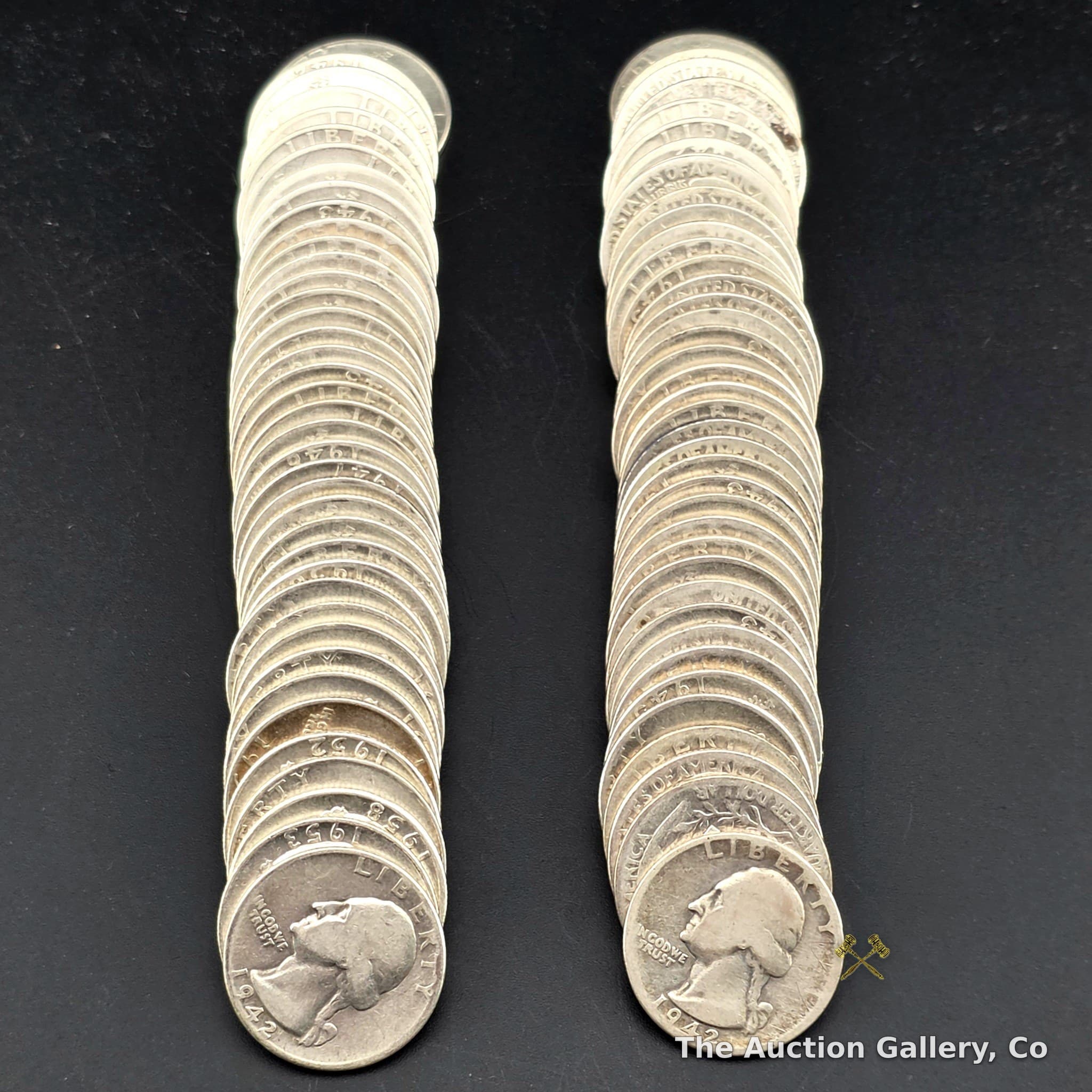 90% Silver Washington Quarters, 2 Full Rolls (80 Coins)