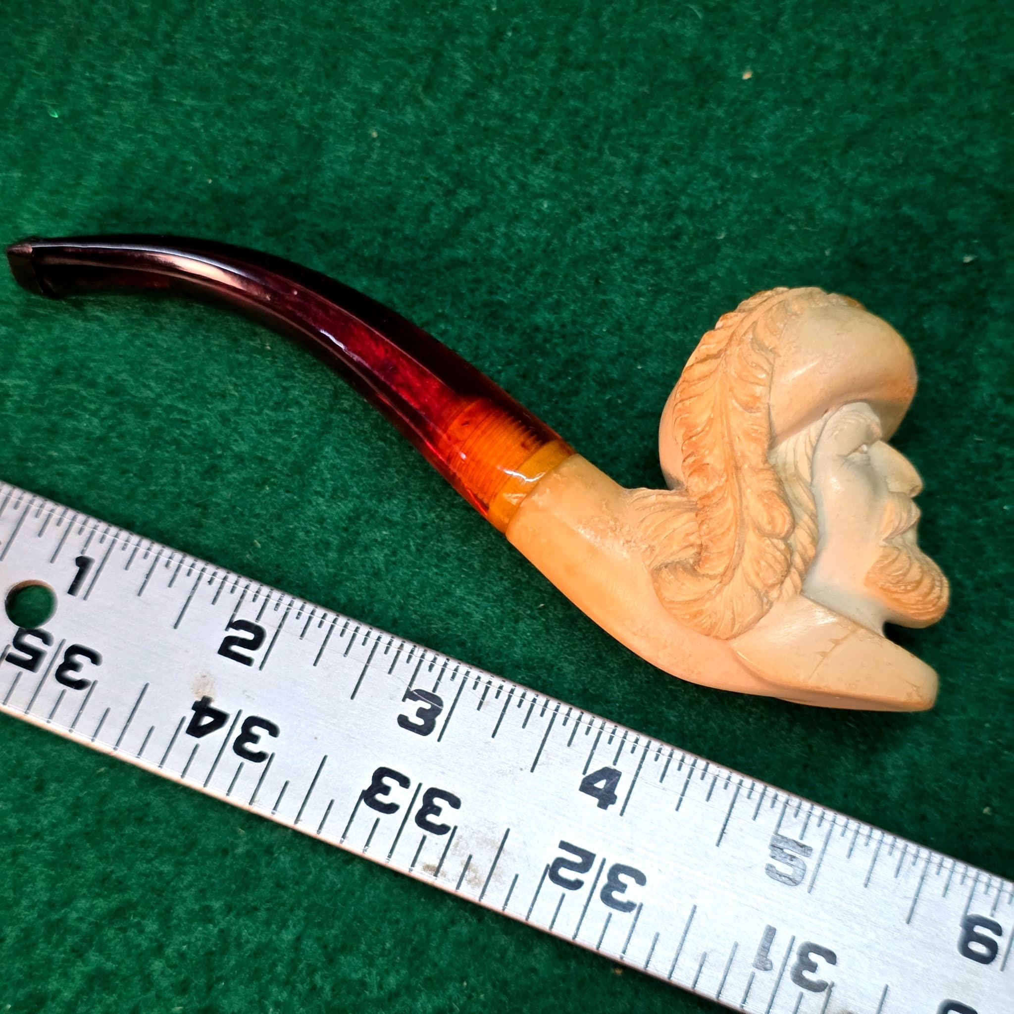 Vintage Carved Figural Pipe, Bearded Man Portrait