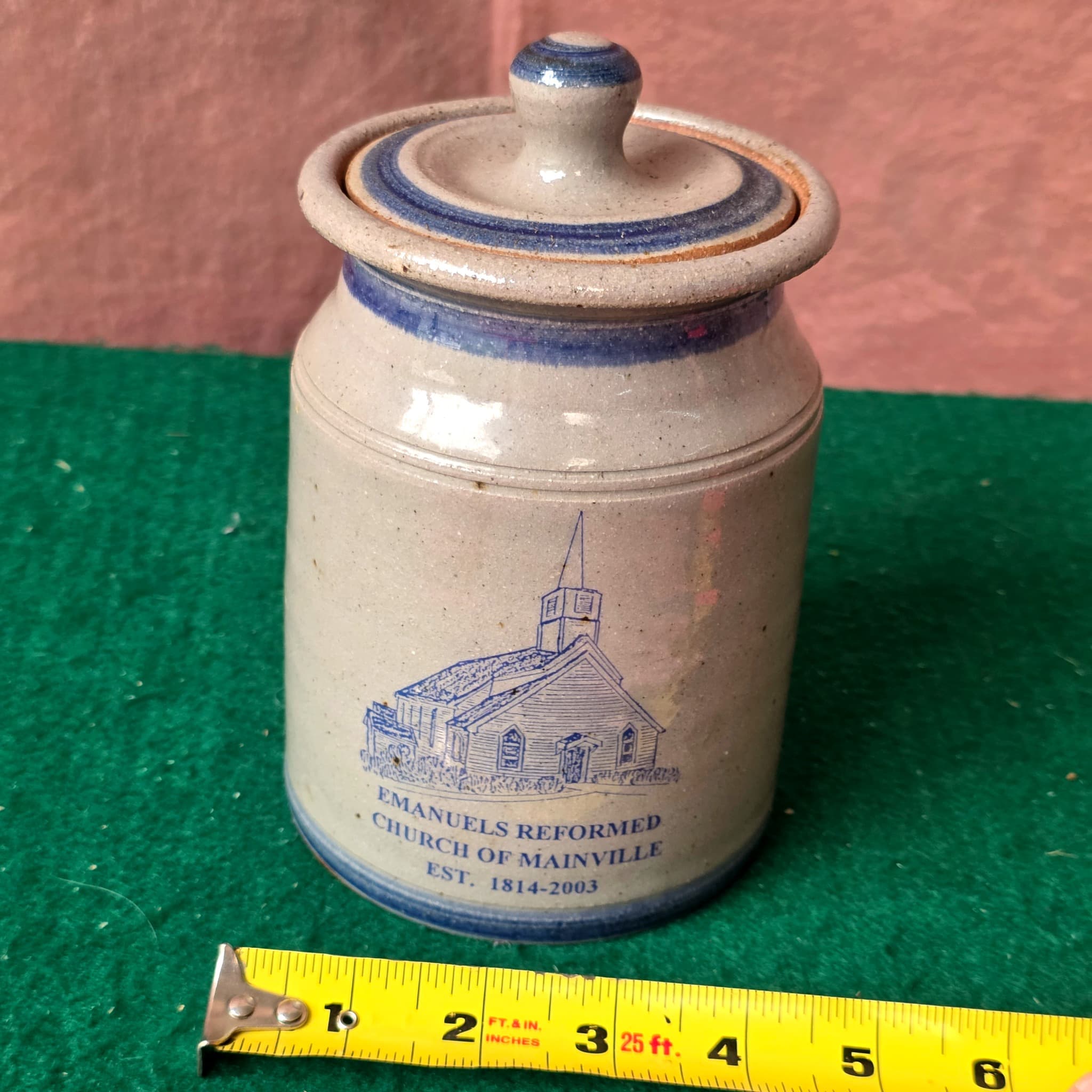 Emanuels Reformed Church Mainville Stoneware Crock, Numbered 19/50