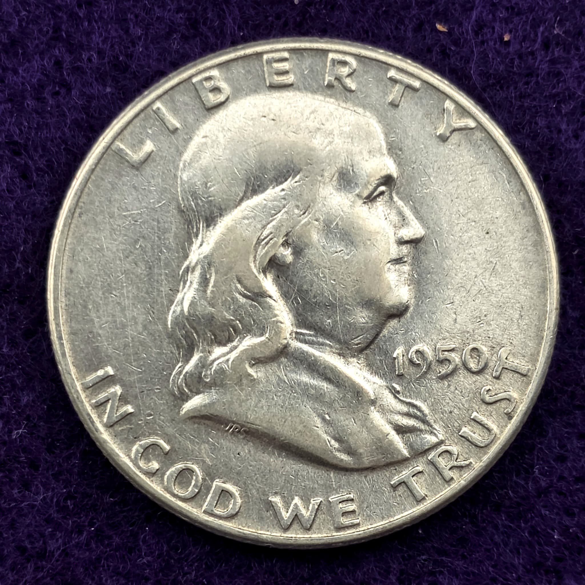 1950 Franklin Half Dollar, 90% Silver