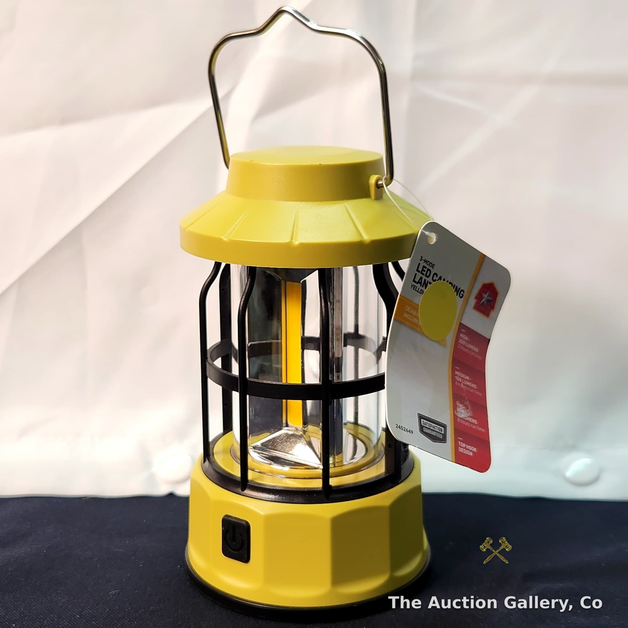 3-Mode LED Camping Lantern, Green/Yellow, New with Tags